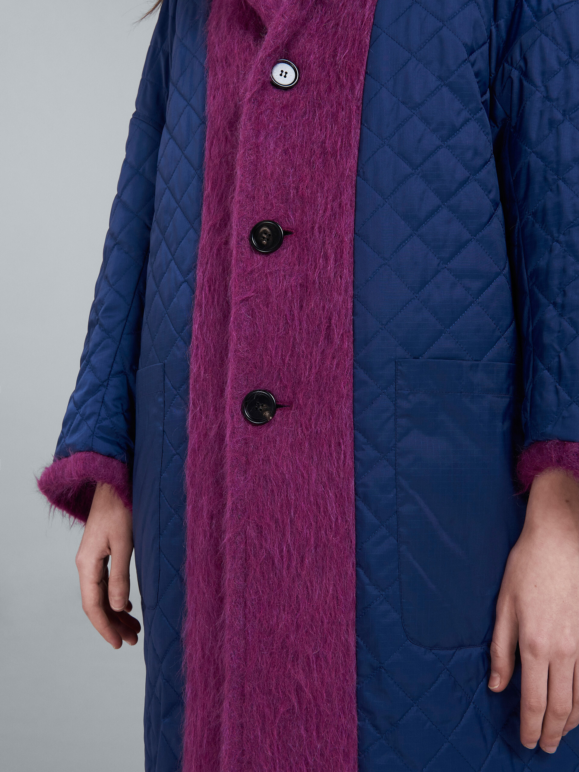 Reversible brushed wool coat - Coats - Image 5