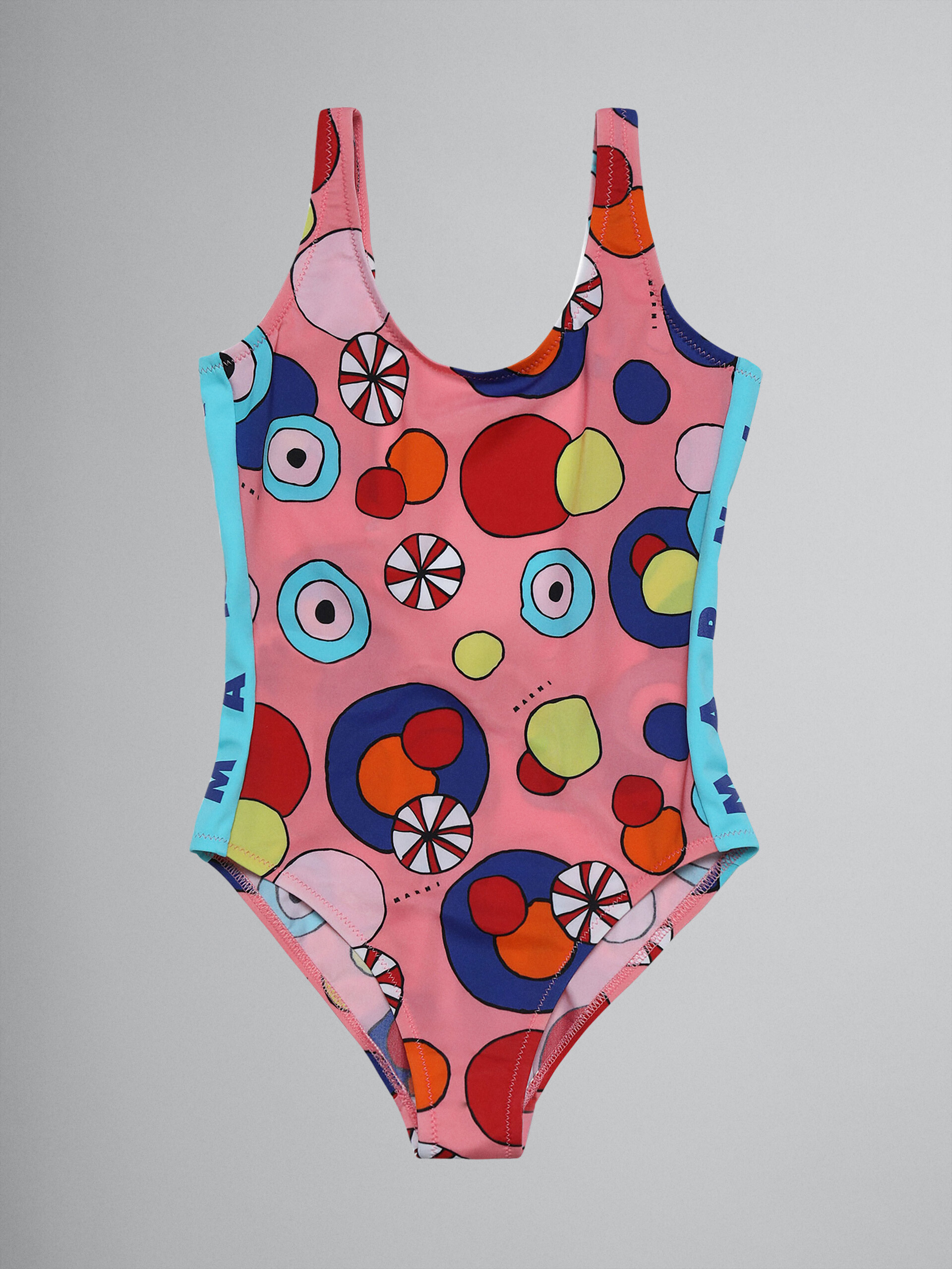 Badeanzug aus Stretchgewebe mit Ombrelloni-Print - Beachwear - Image 1