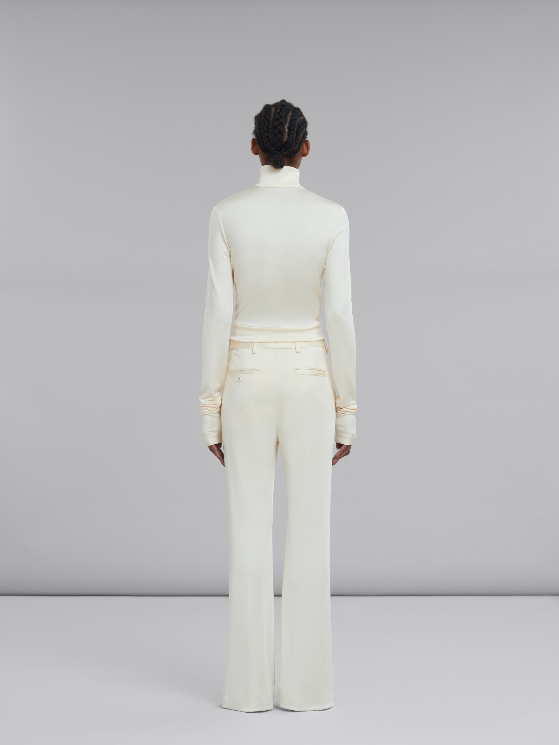 White stretch jersey trousers - Pants - Image 3