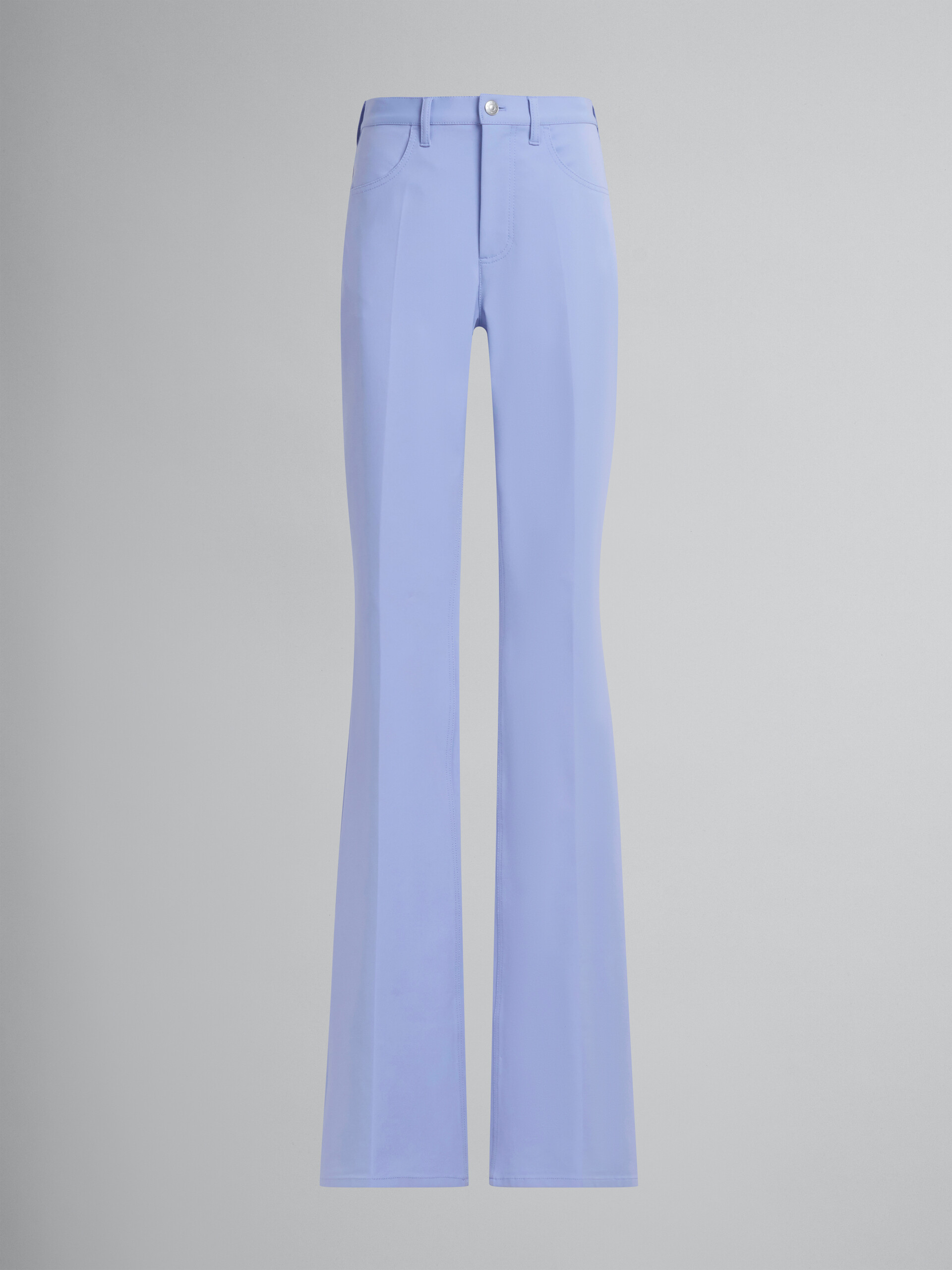 Lilac flared jersey trousers - Pants - Image 1
