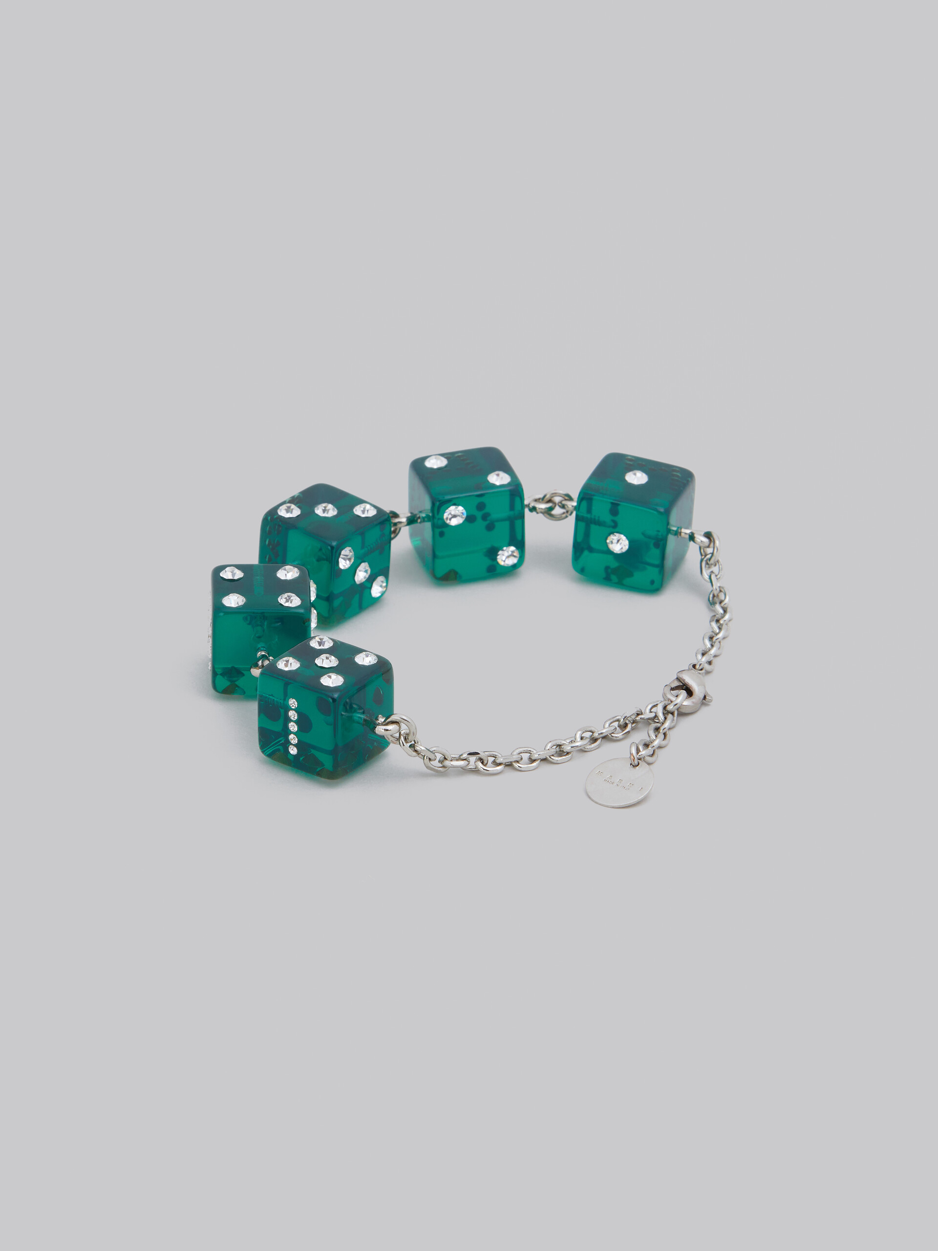 Large rhinestone dice charm bracelet - Bracelets - Image 3