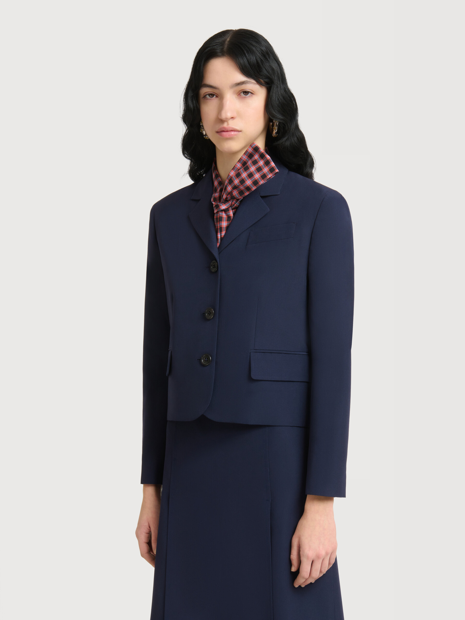 Deep blue techno wool jacket - Jackets - Image 3