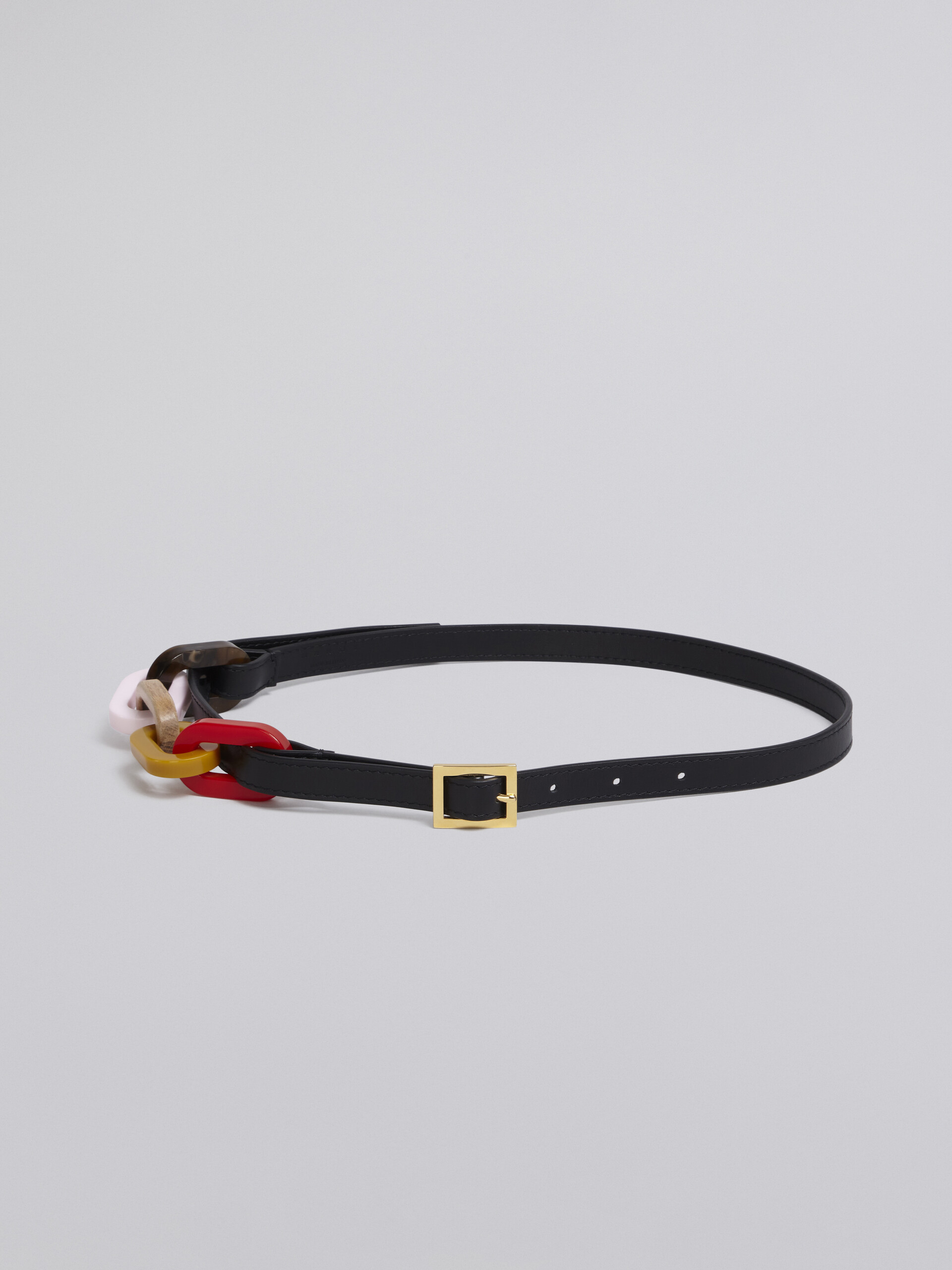 Calfskin belt with coloured resin chain - Belts - Image 1
