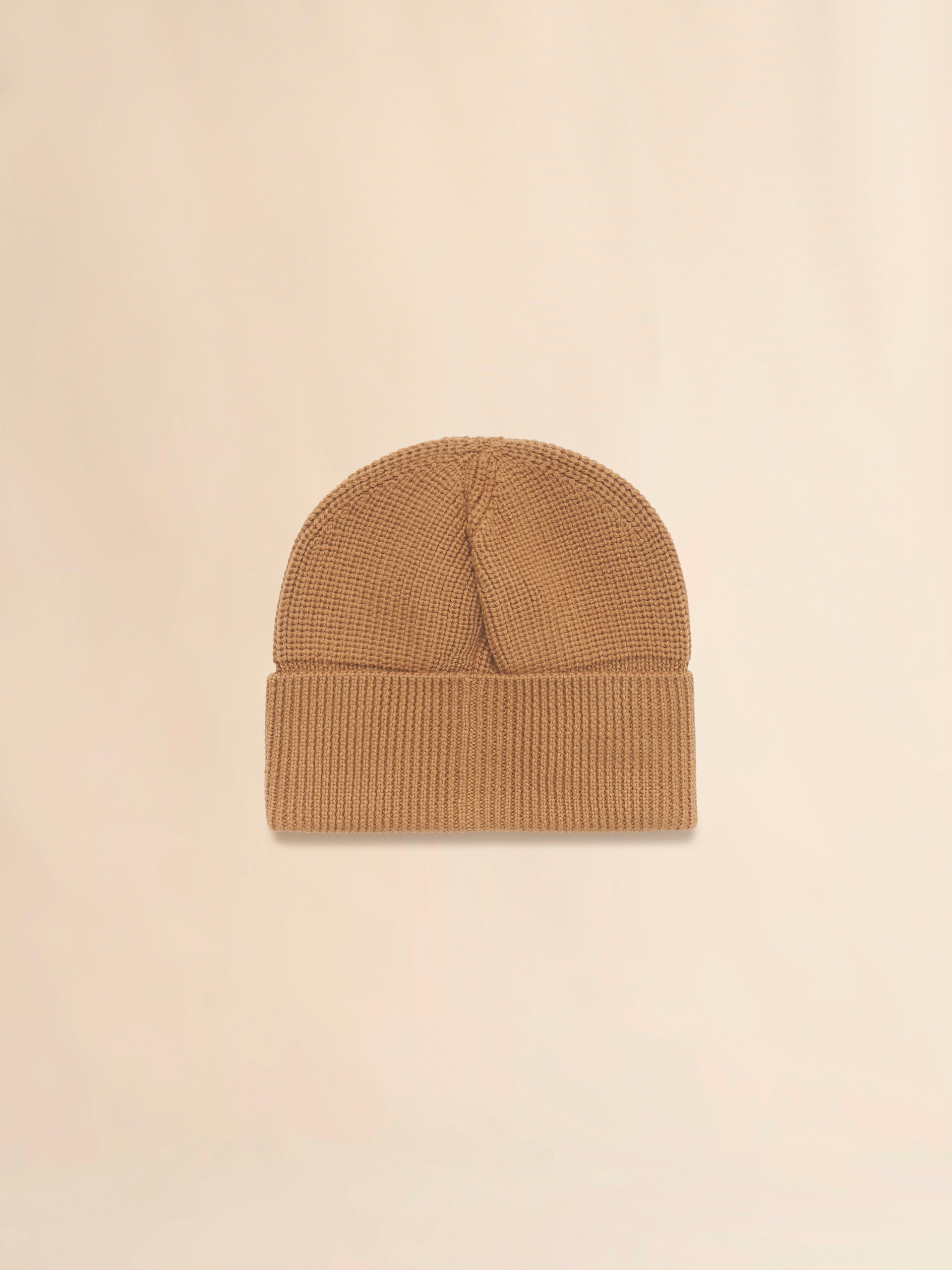 Tan wool fisherman's rib beanie with Marni patch - Hats - Image 3