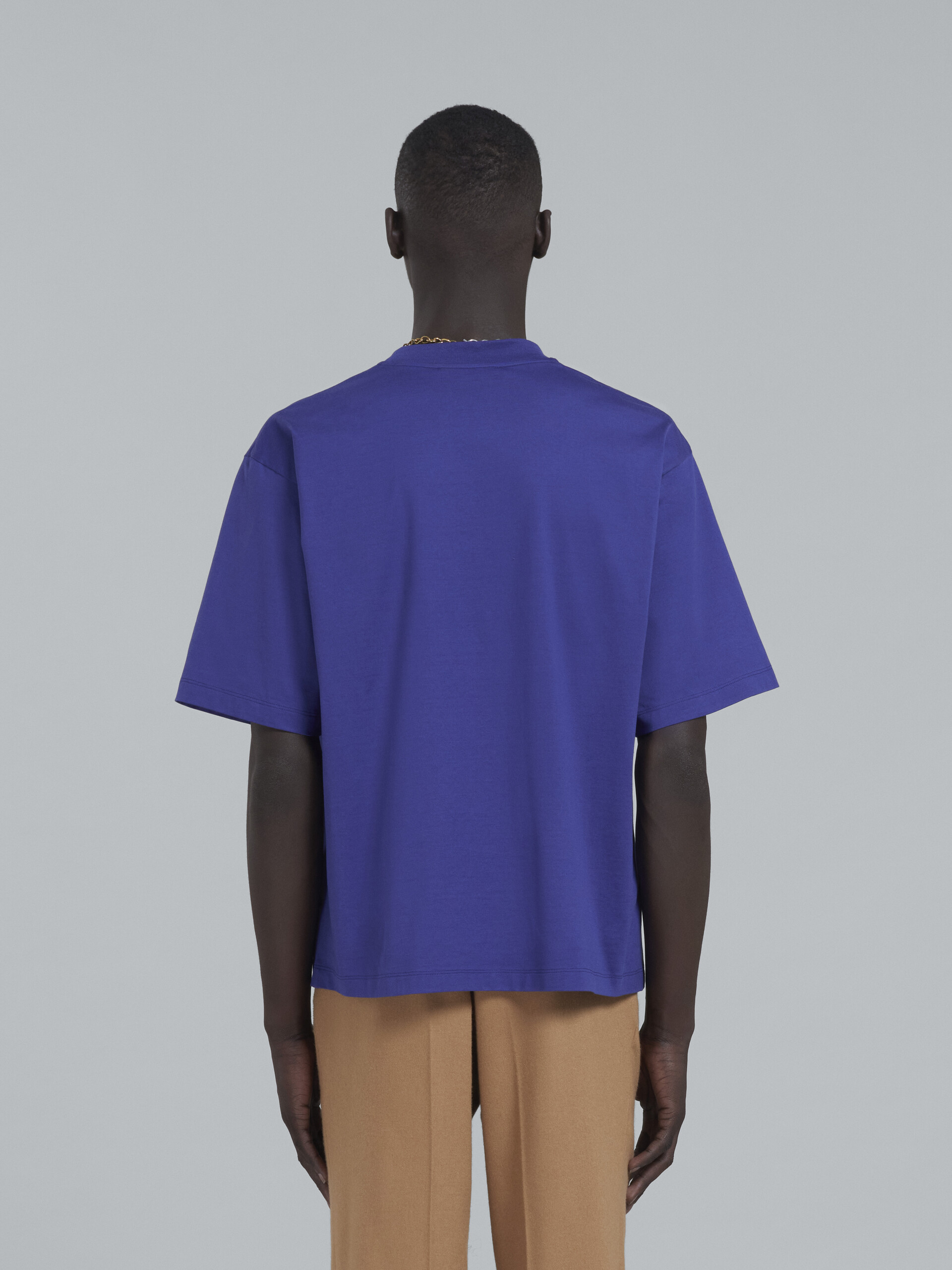T-shirt en coton bleu avec logo - T-shirts - Image 3
