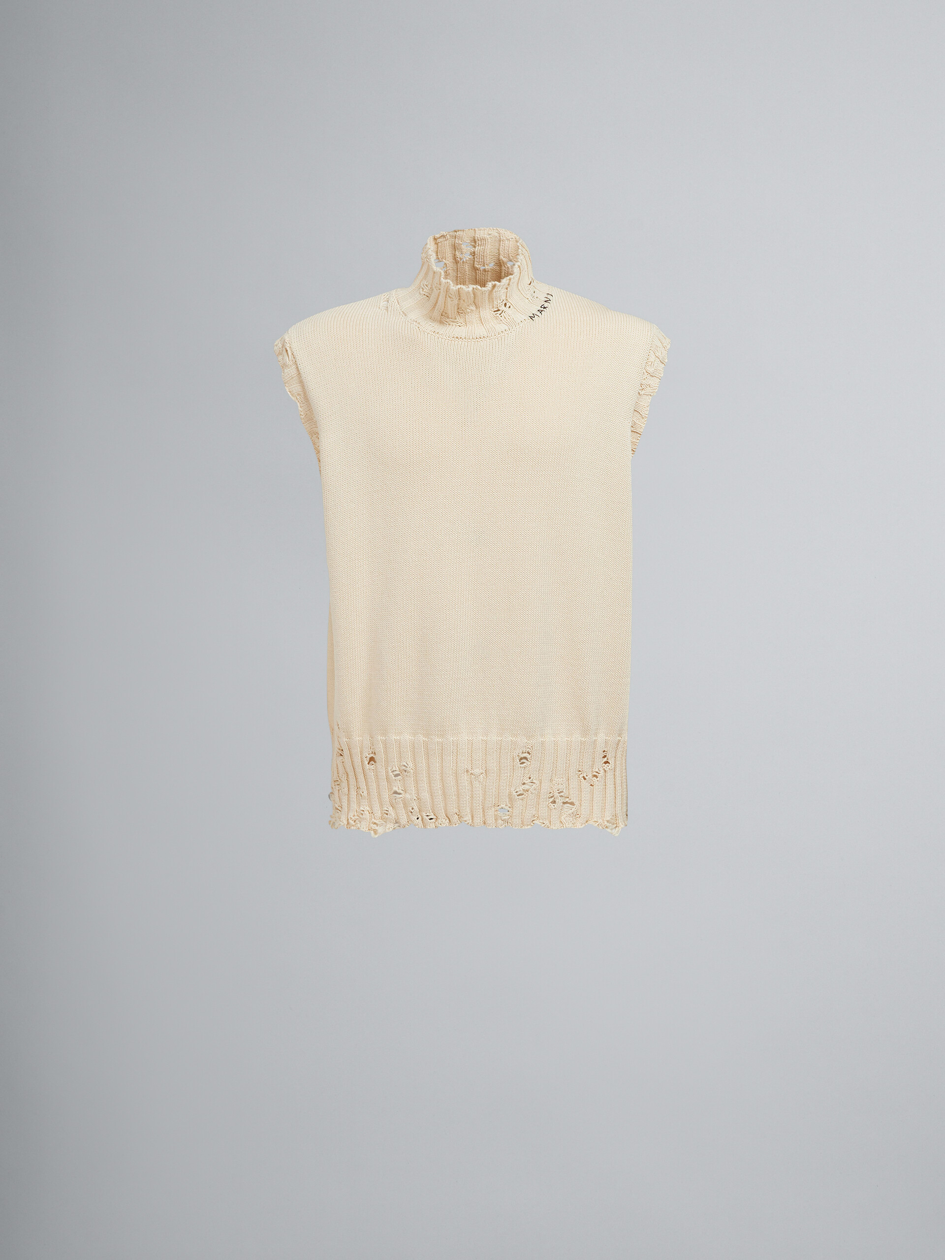 White cotton vest - Pullovers - Image 1