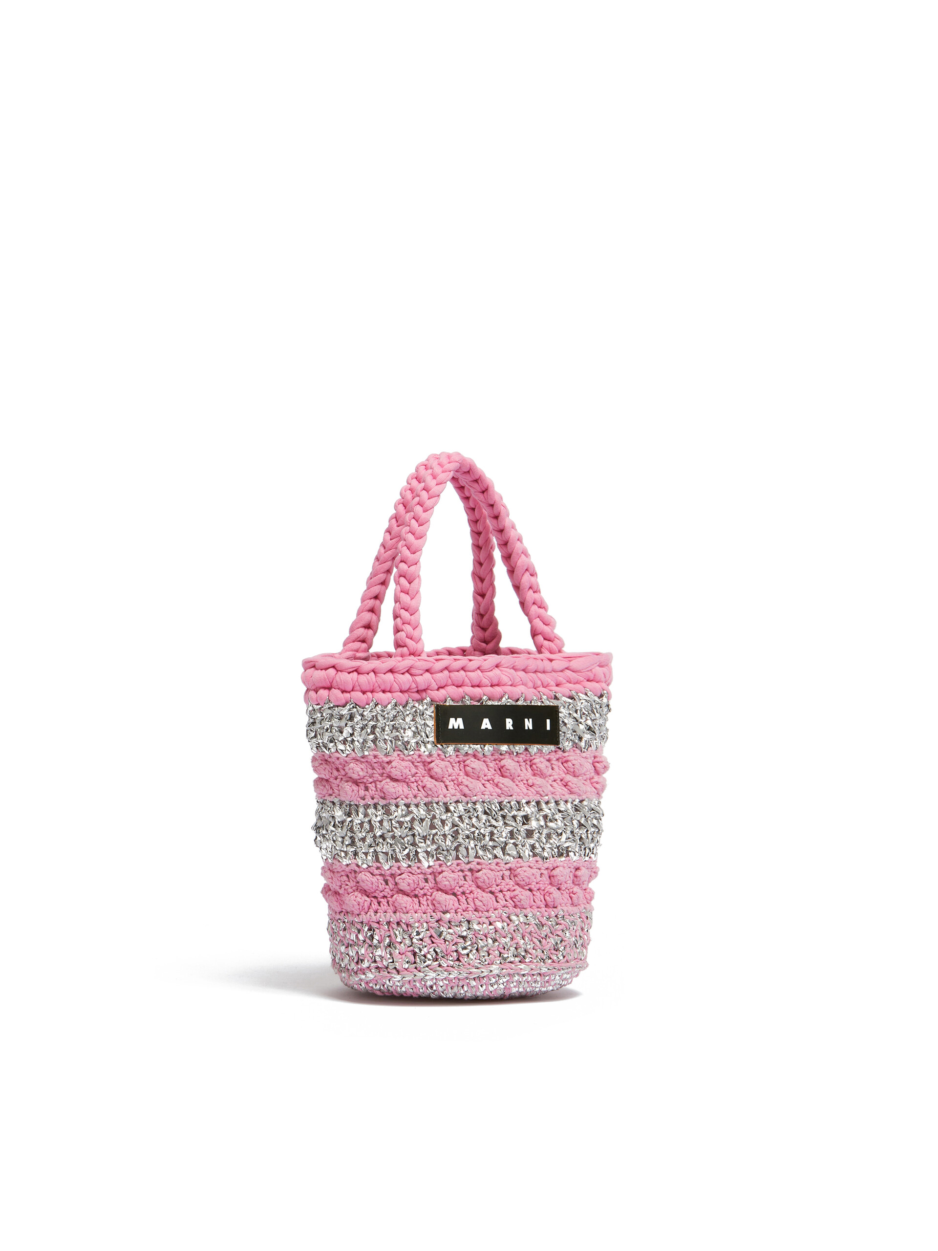 ピンク シルバー ボブルニット MARNI MARKET バケットバッグ | Marni