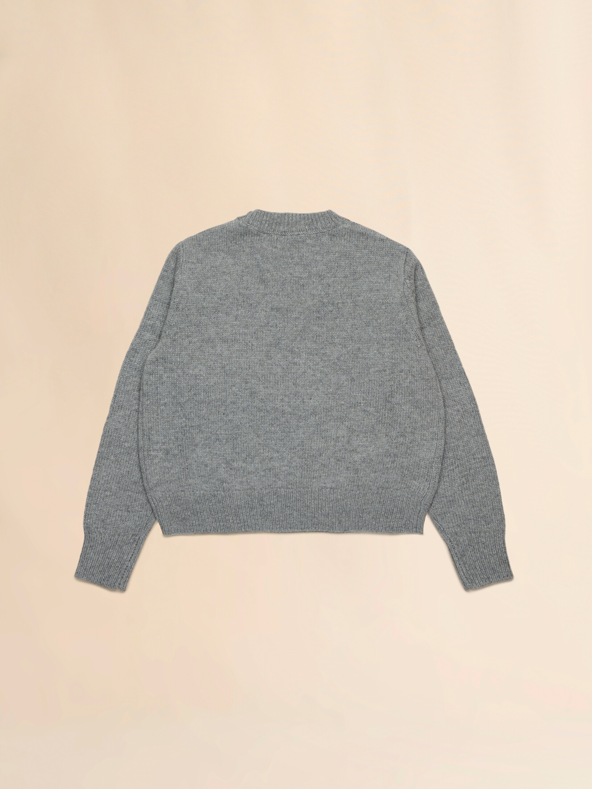 Grey melange wool-nylon jumper with intarsia lady - Knitwear - Image 2