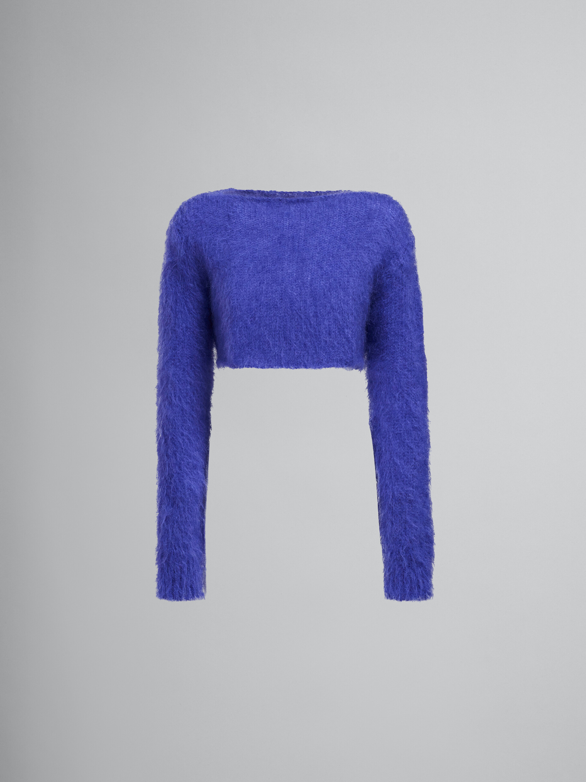 Mohair and wool crewneck cropped sweater - Pullovers - Image 1