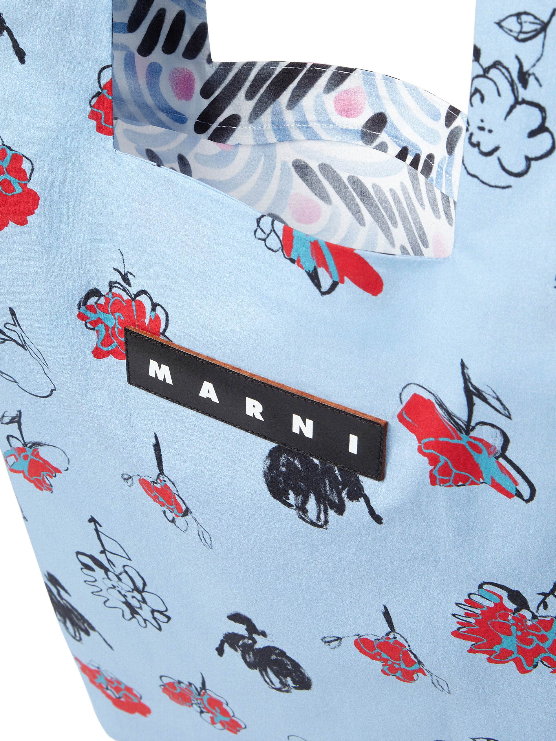 MARNI MARKET cotton shopping bag with floral and abstract print - Shopping Bags - Image 4
