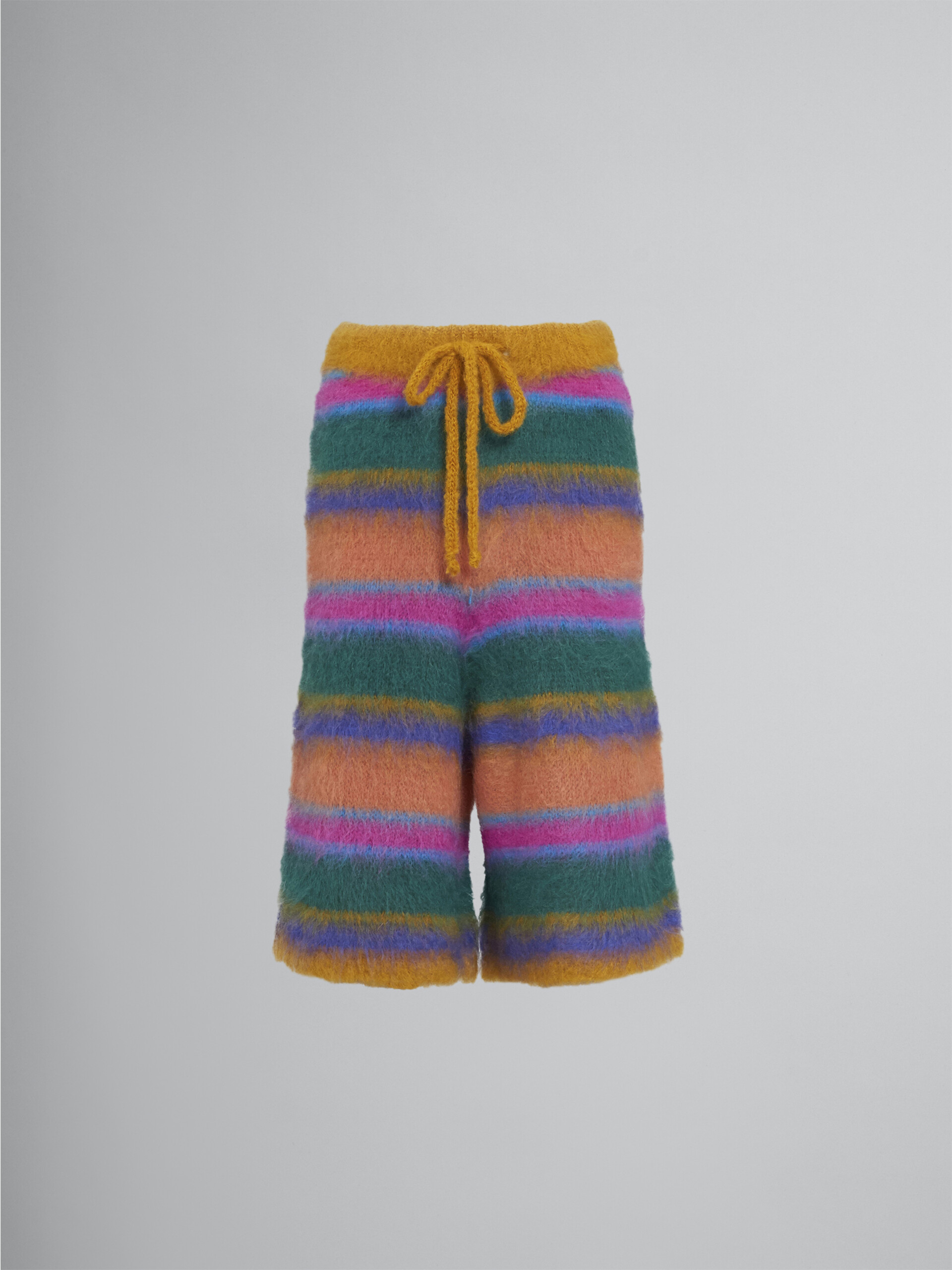 Pantaloni al ginocchio in mohair e lana a righe - Pantaloni - Image 1
