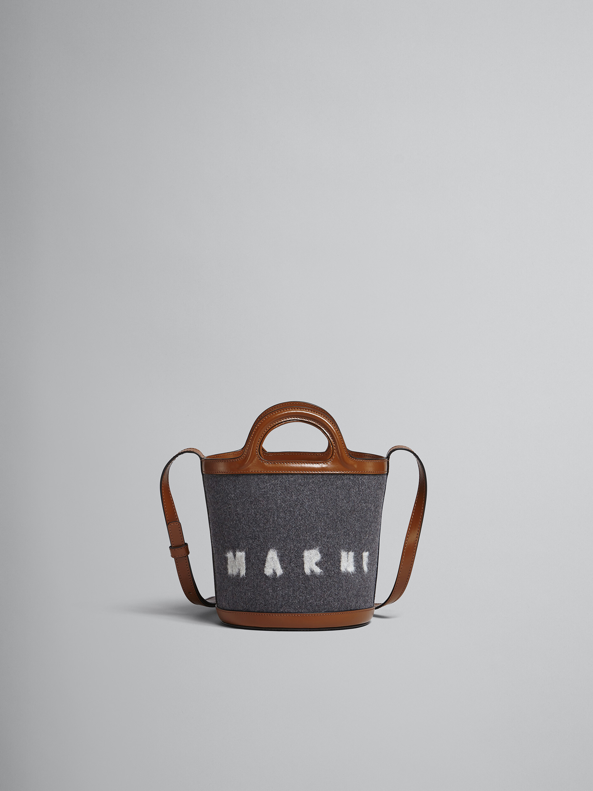 TROPICALIA mini bucket bag in felt and leather - Shoulder Bag - Image 1