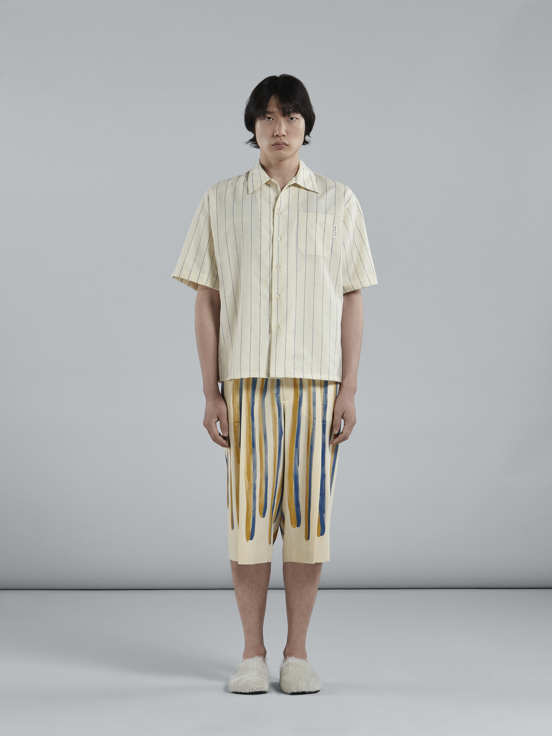 Pantalones cortos grain de poudre Watercolour Stripe - Pantalones - Image 2