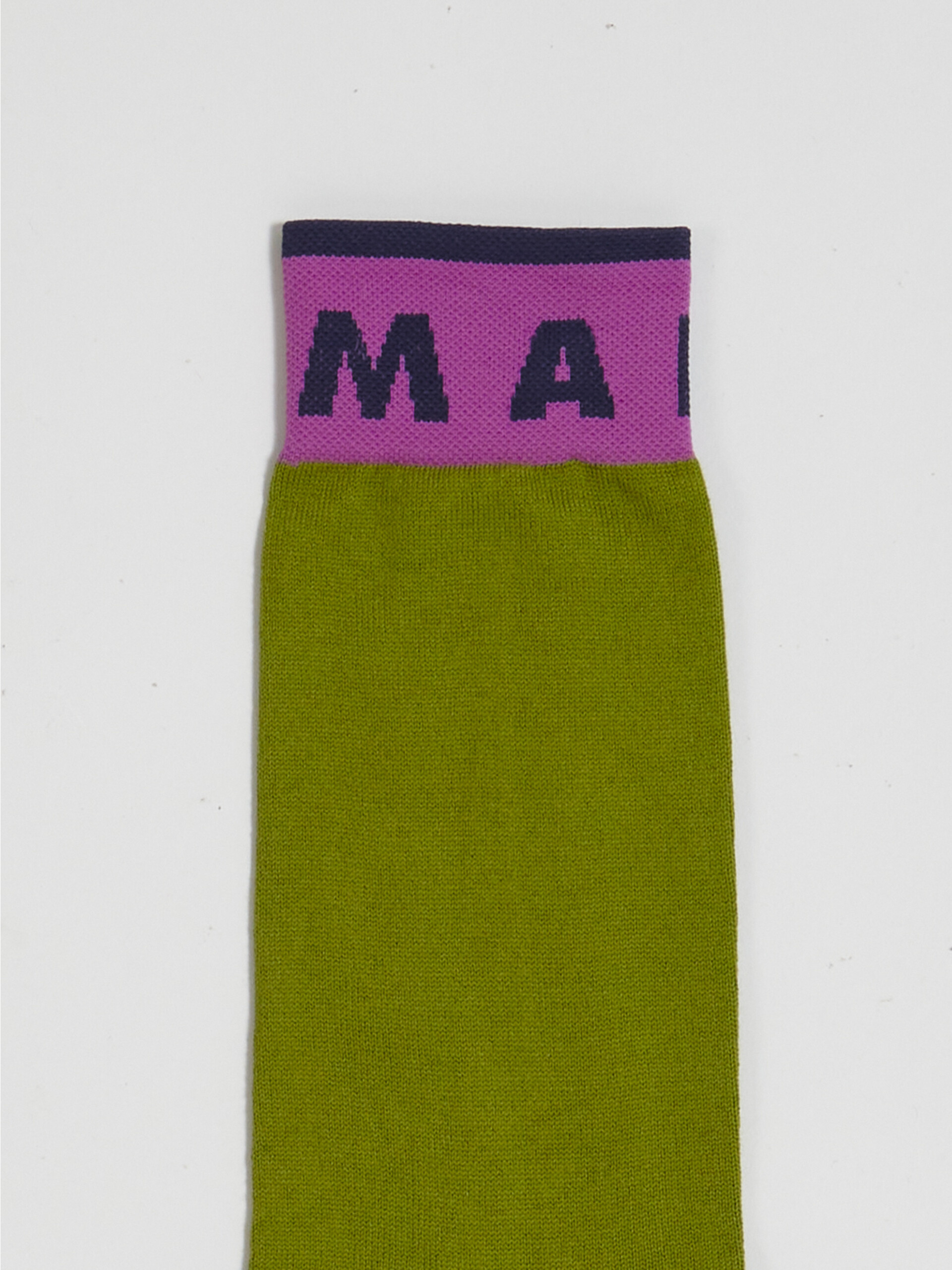Tone on tone green and blueblack cotton nylon sock - Socks - Image 3