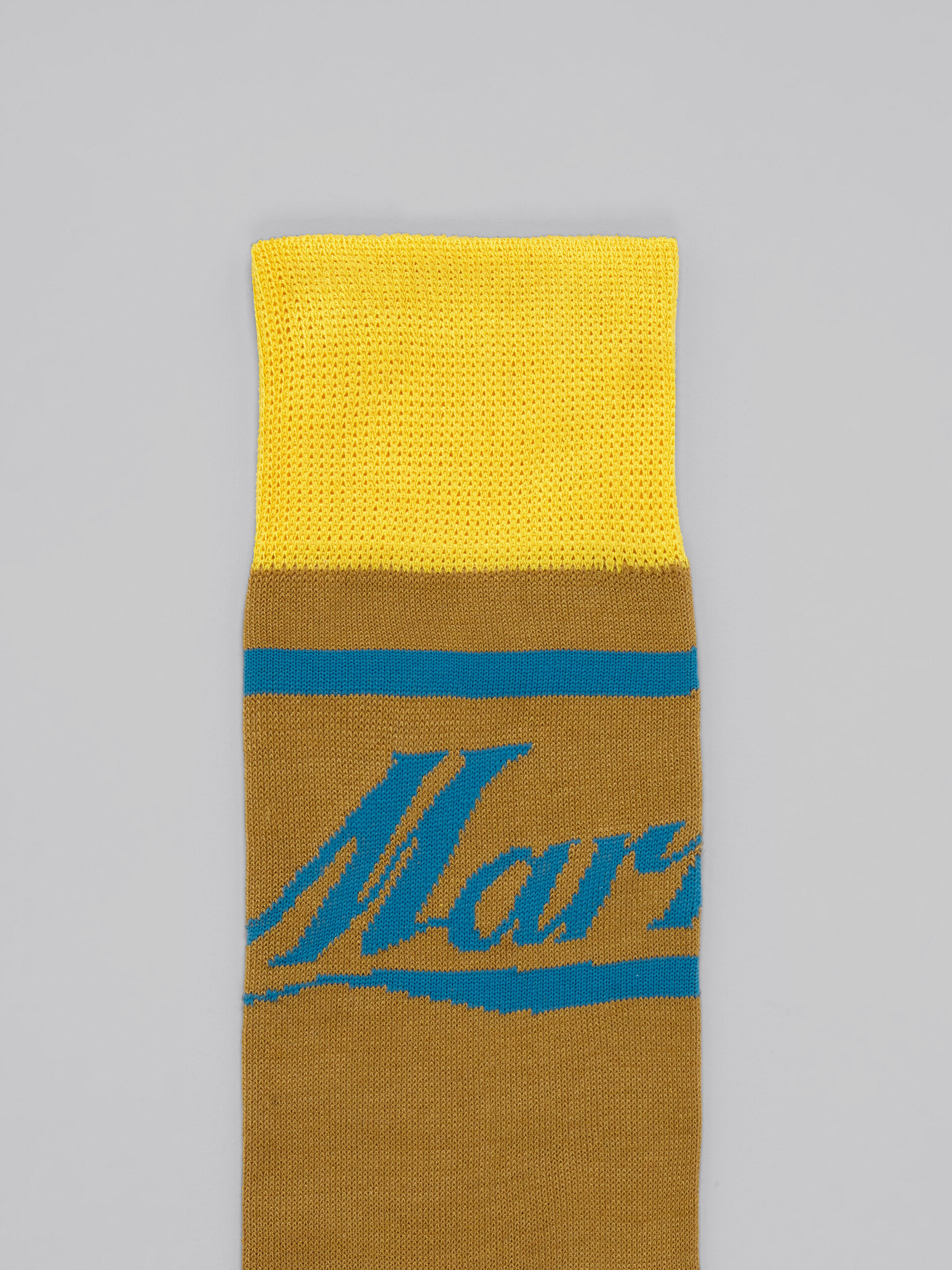 Brown and yellow socks with logo - Socks - Image 3