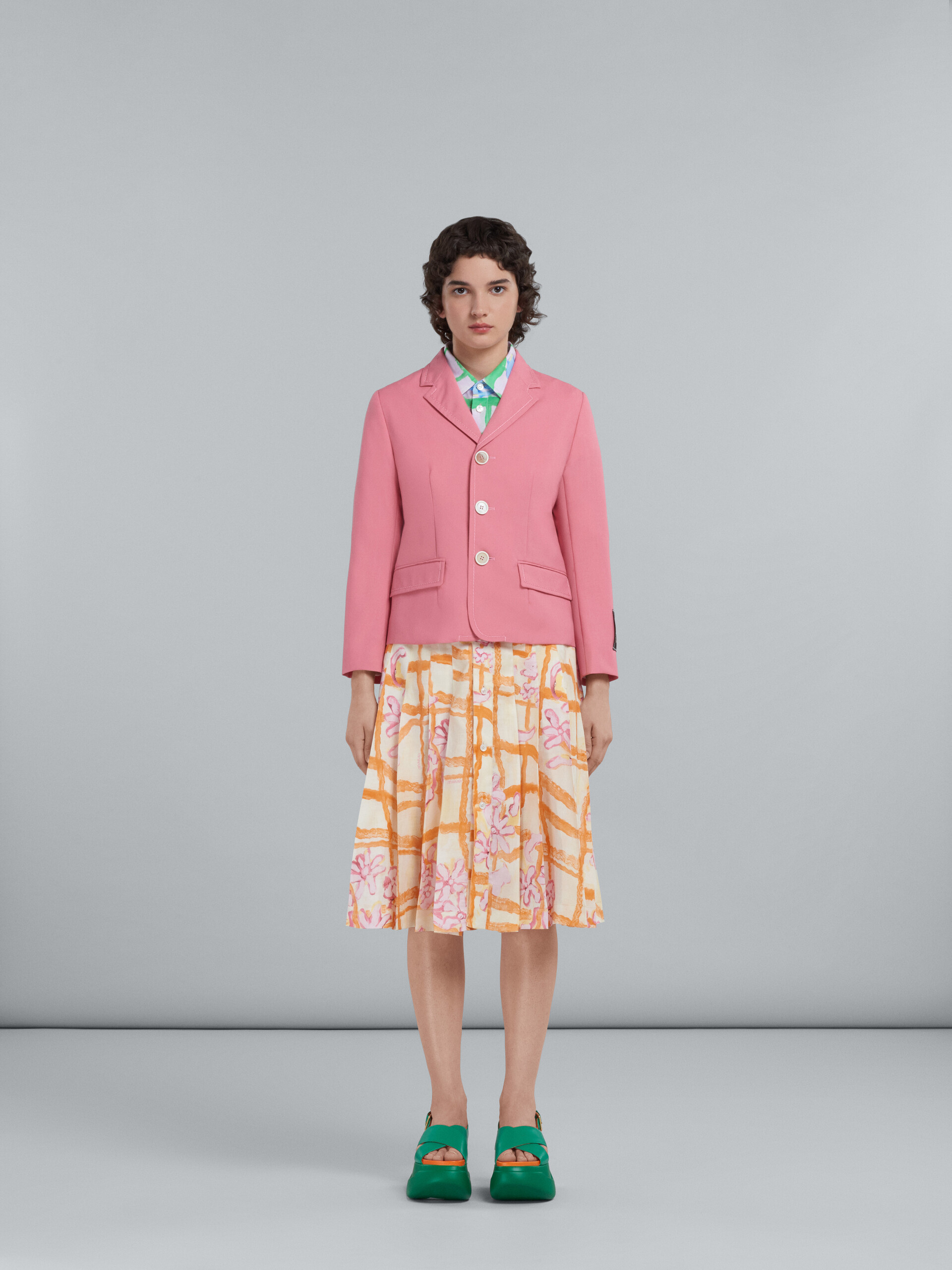 Baby pink baby jacket in tropical wool - Jackets - Image 2