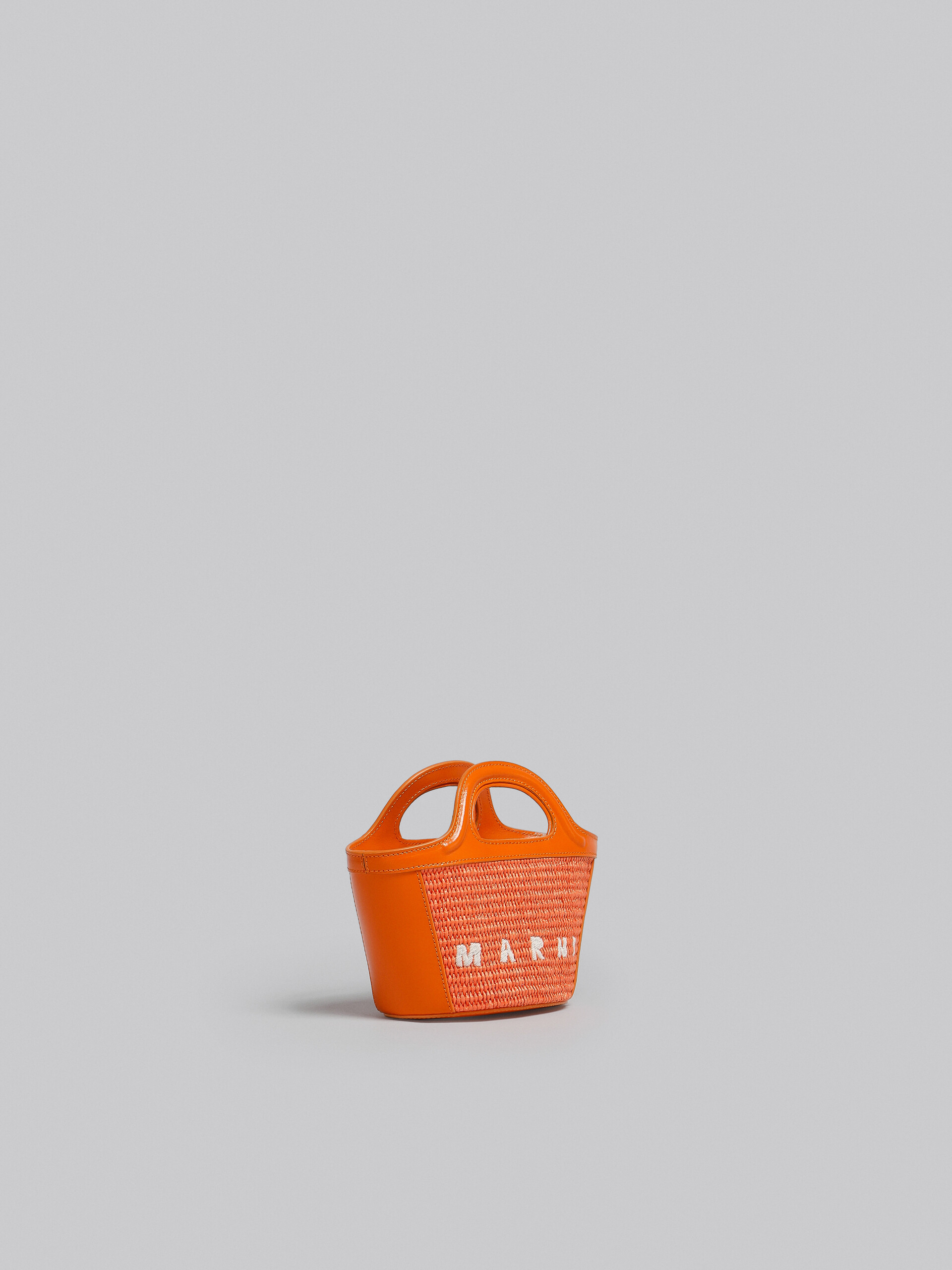 Tropicalia Micro Bag in orange leather and raffia - Handbags - Image 6
