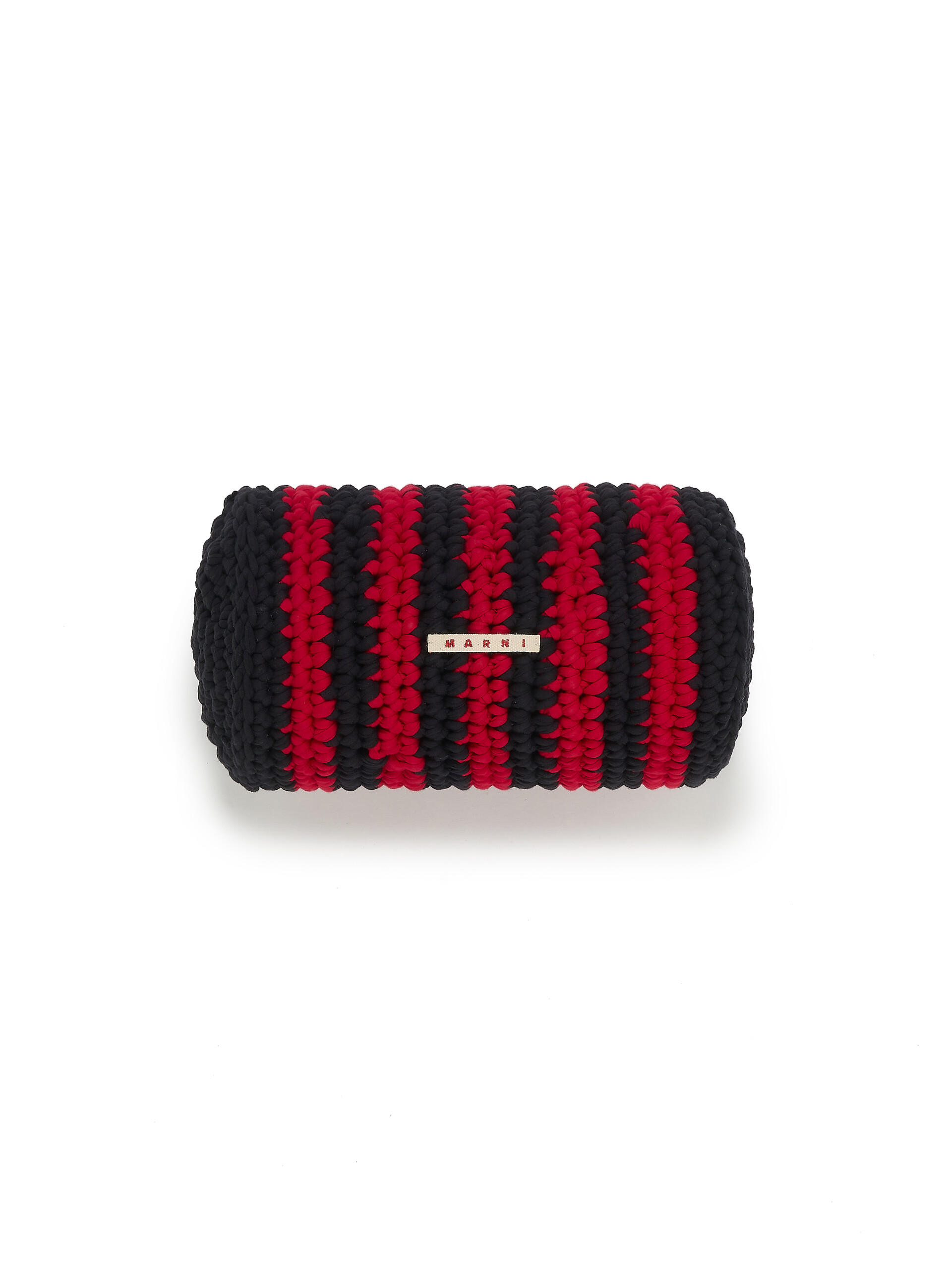 Red and black striped MARNI MARKET tech wool bolster cushion - Furniture - Image 2