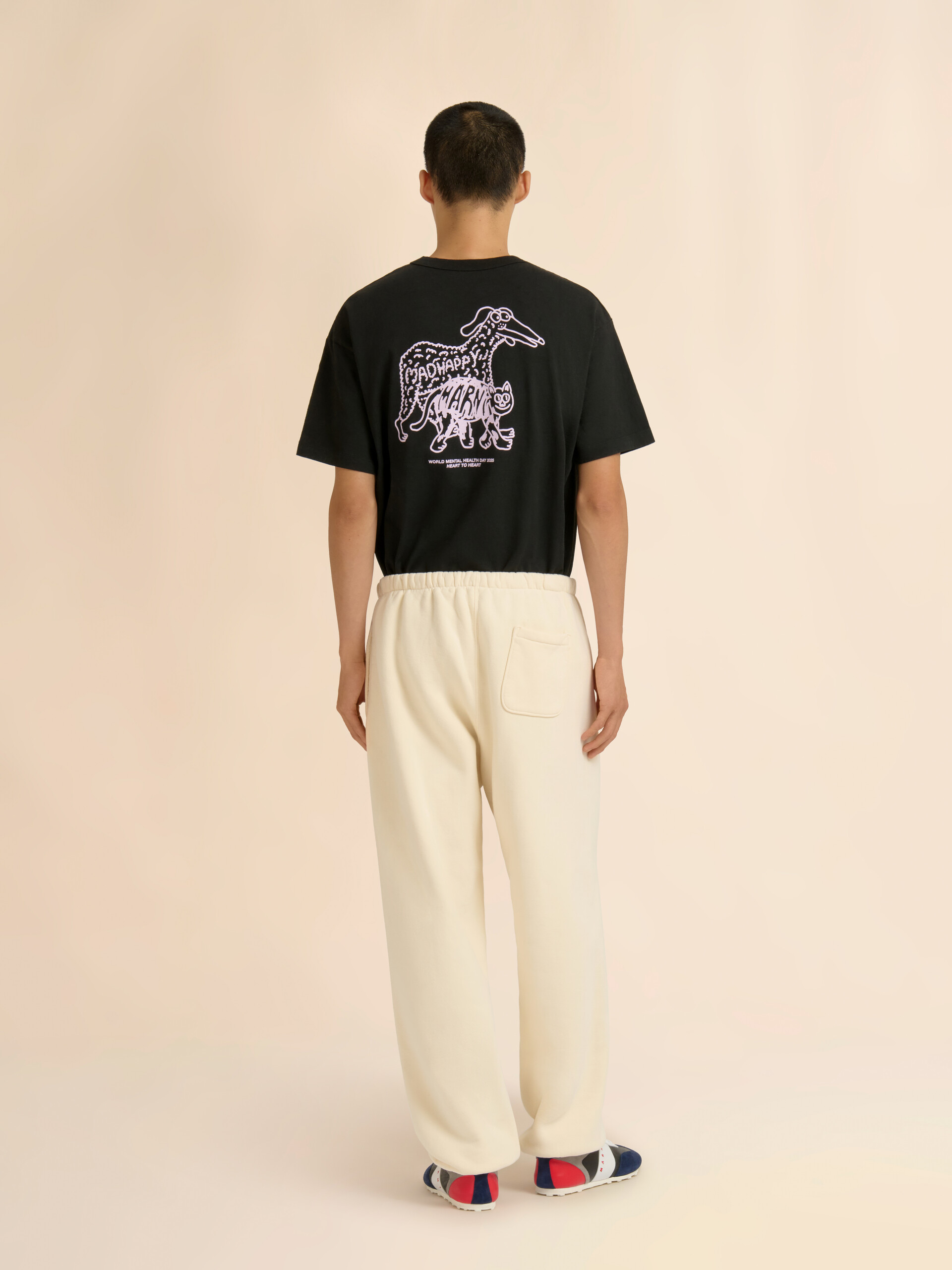 Marni + Madhappy cream cotton sweatpants with arch logo print - Pants - Image 3