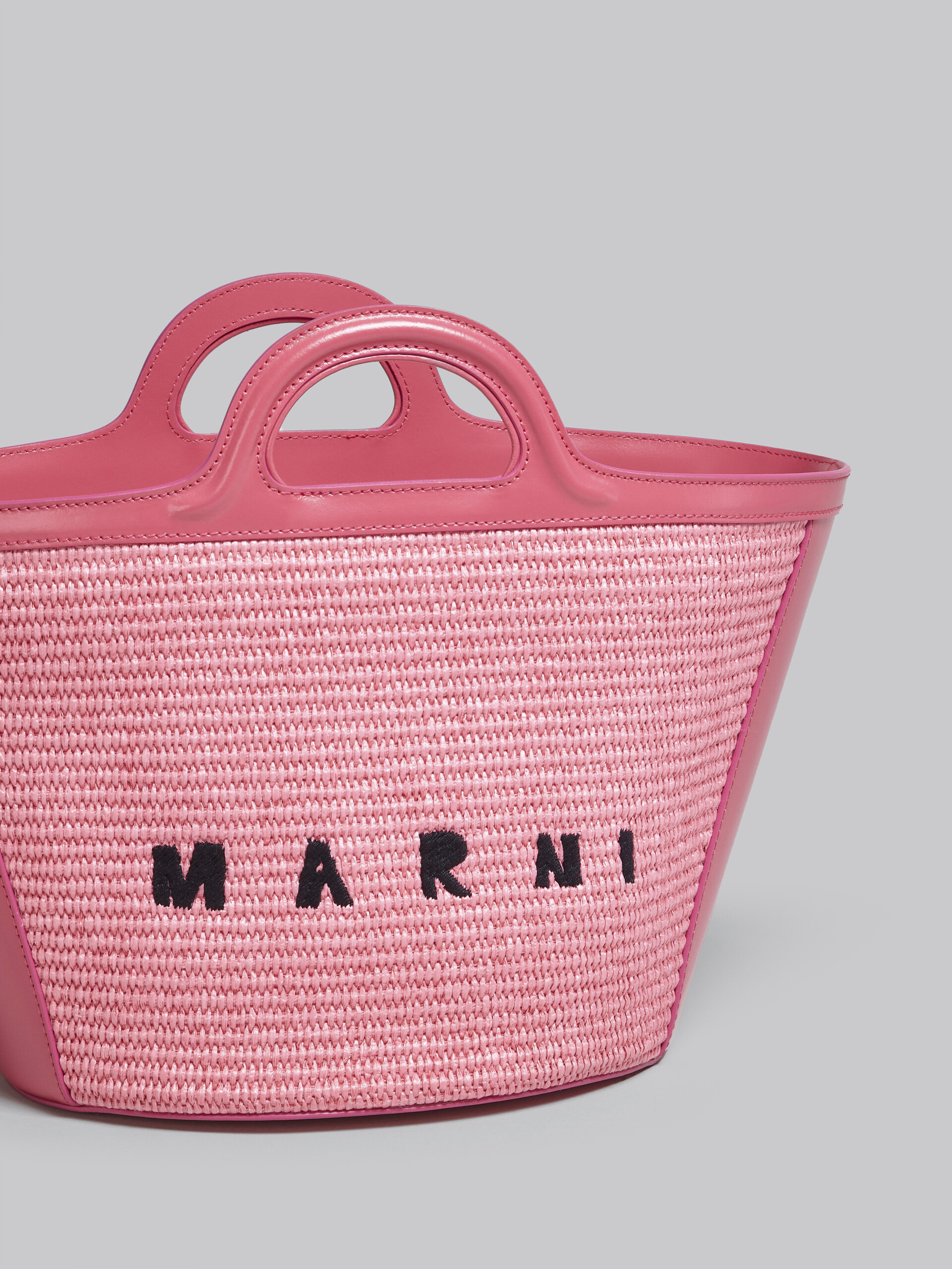TROPICALIA small bag in pink leather and raffia - Handbag - Image 5