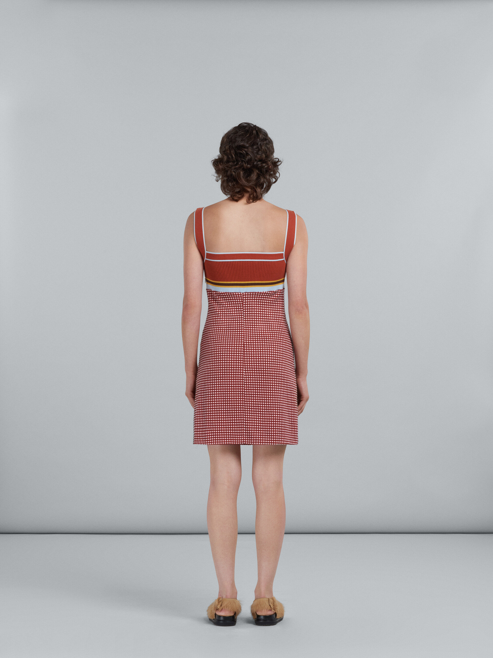 オレンジ ジャカードファブリック製シースドレス - ドレス - Image 3