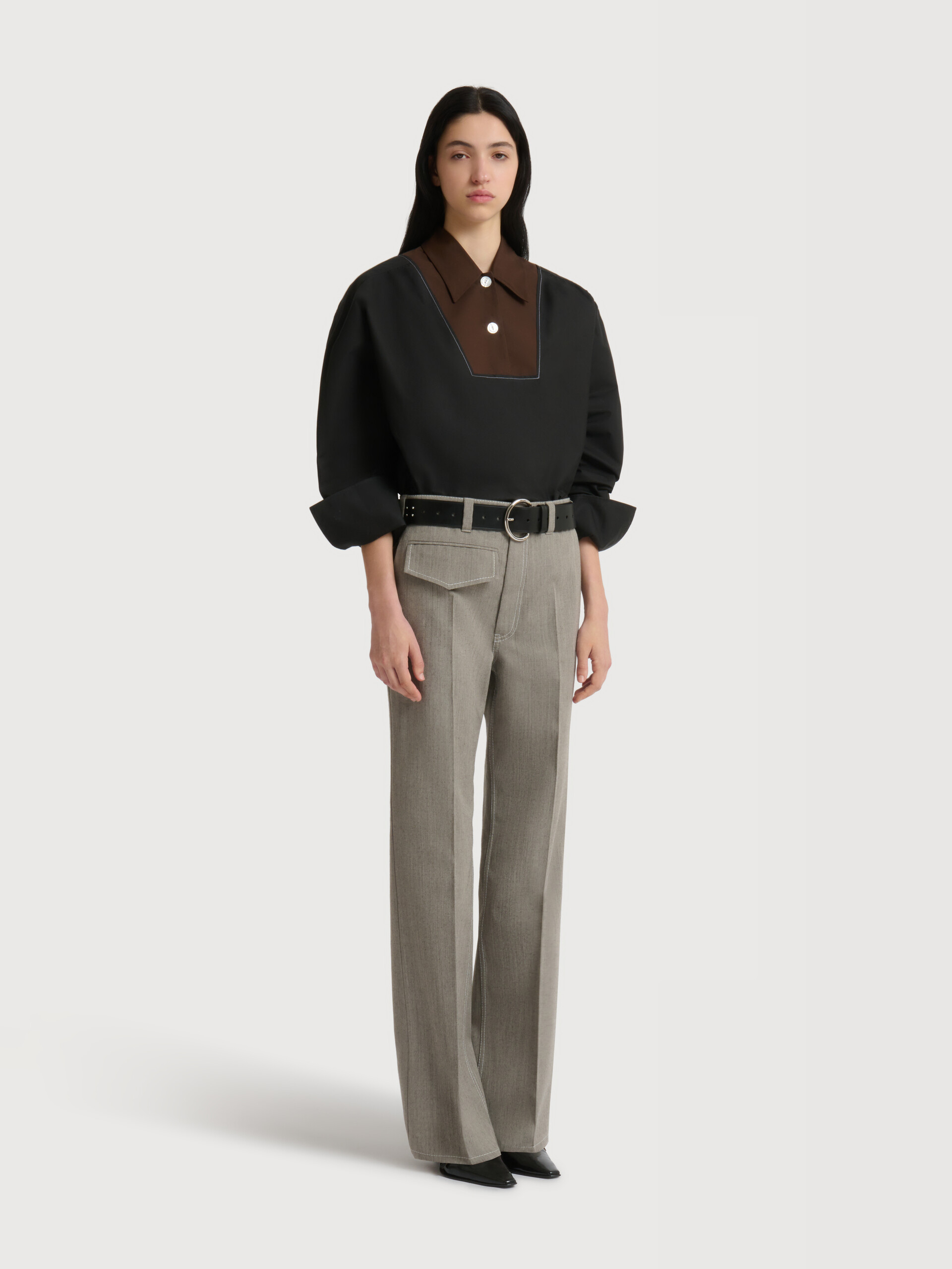 Grey wool trousers with pocket - Pants - Image 2