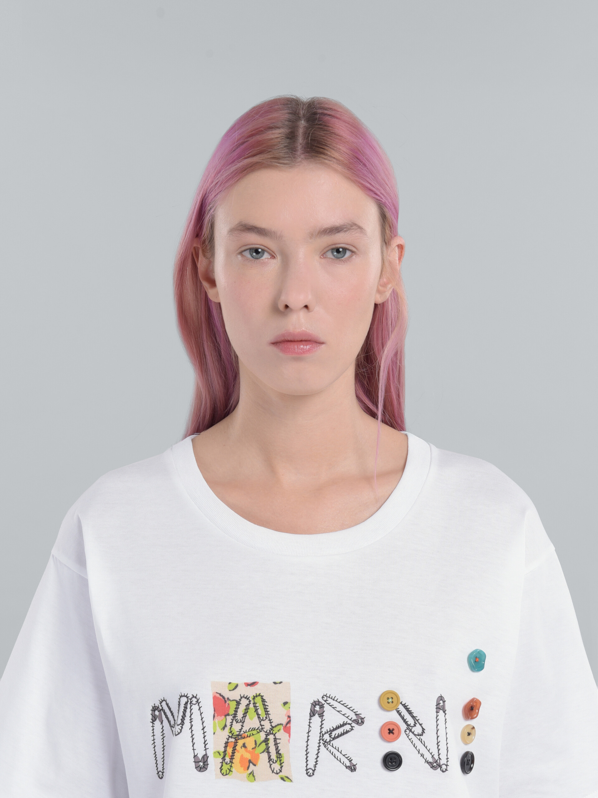 Bio cotton jersey T-shirt with Marni Treasures print - T-shirts - Image 4