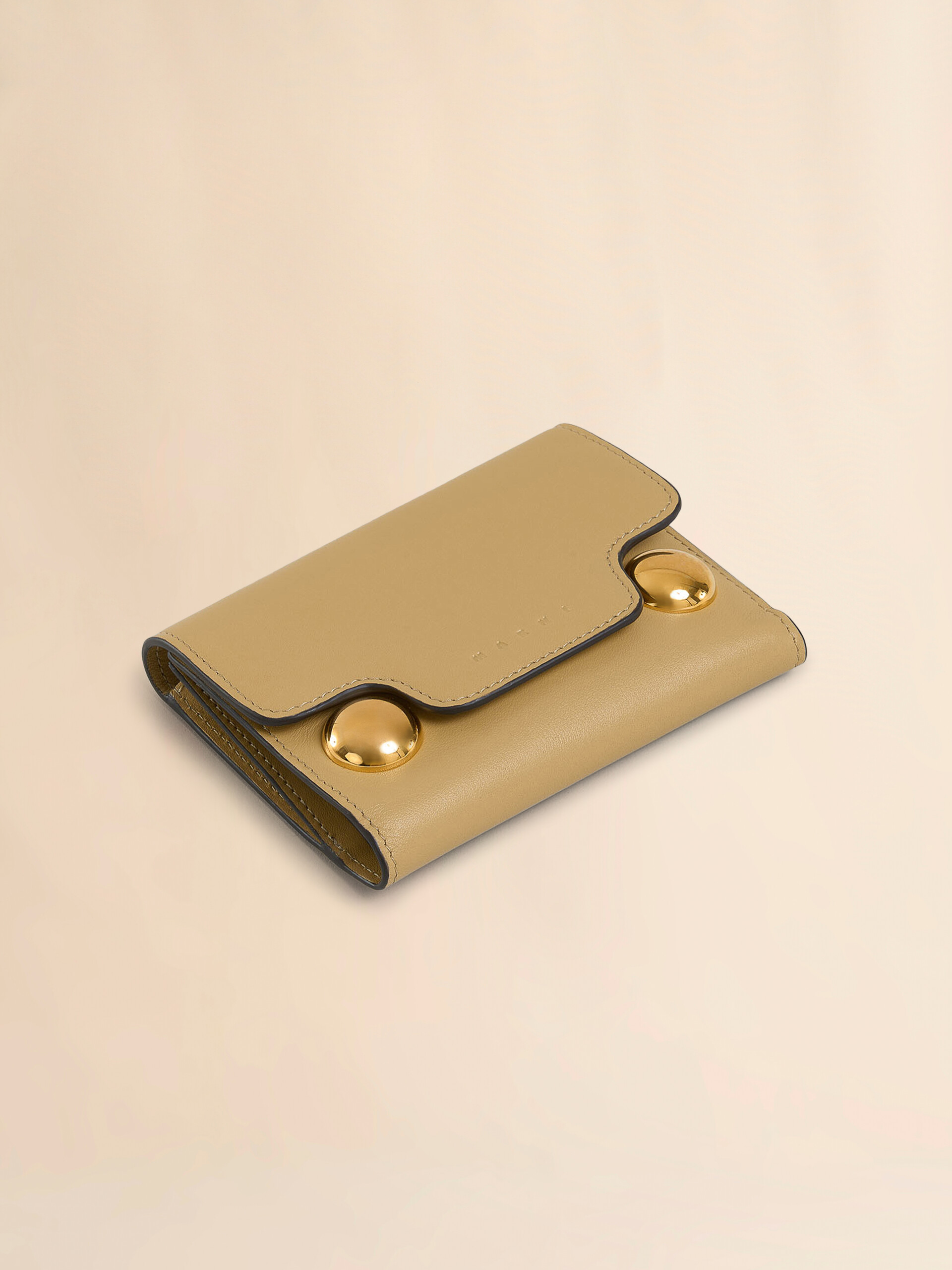 ベージュ レザー製 Trunkaroo 三つ折りウォレット | Marni