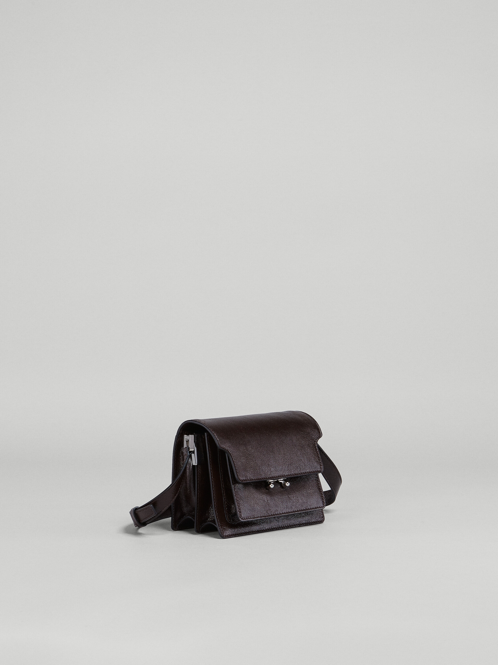 Brown calfskin mini TRUNK SOFT shoulder bag - Shoulder Bags - Image 4