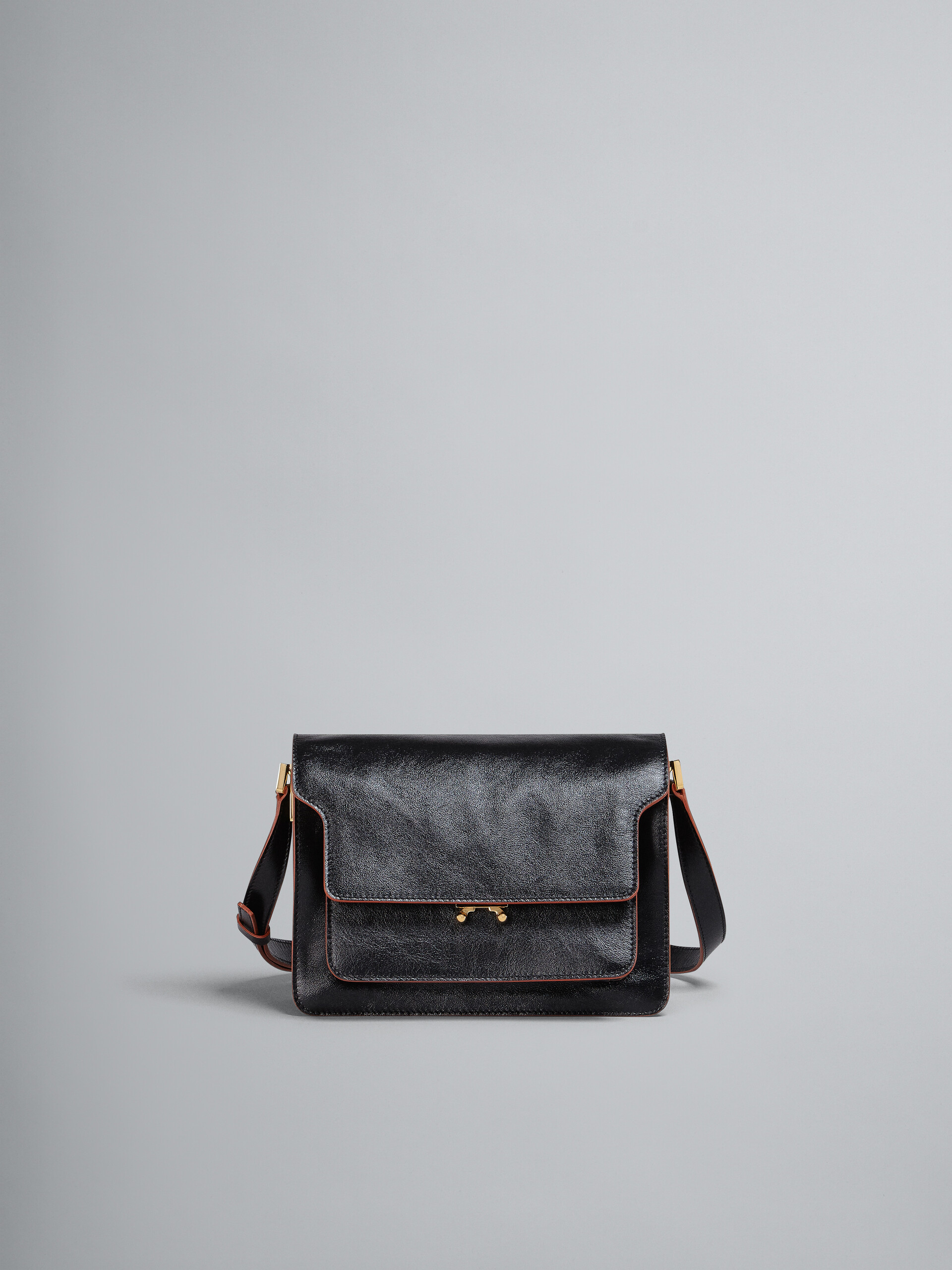 Trunk Soft Medium Leather Shoulder Bag in Black - Marni