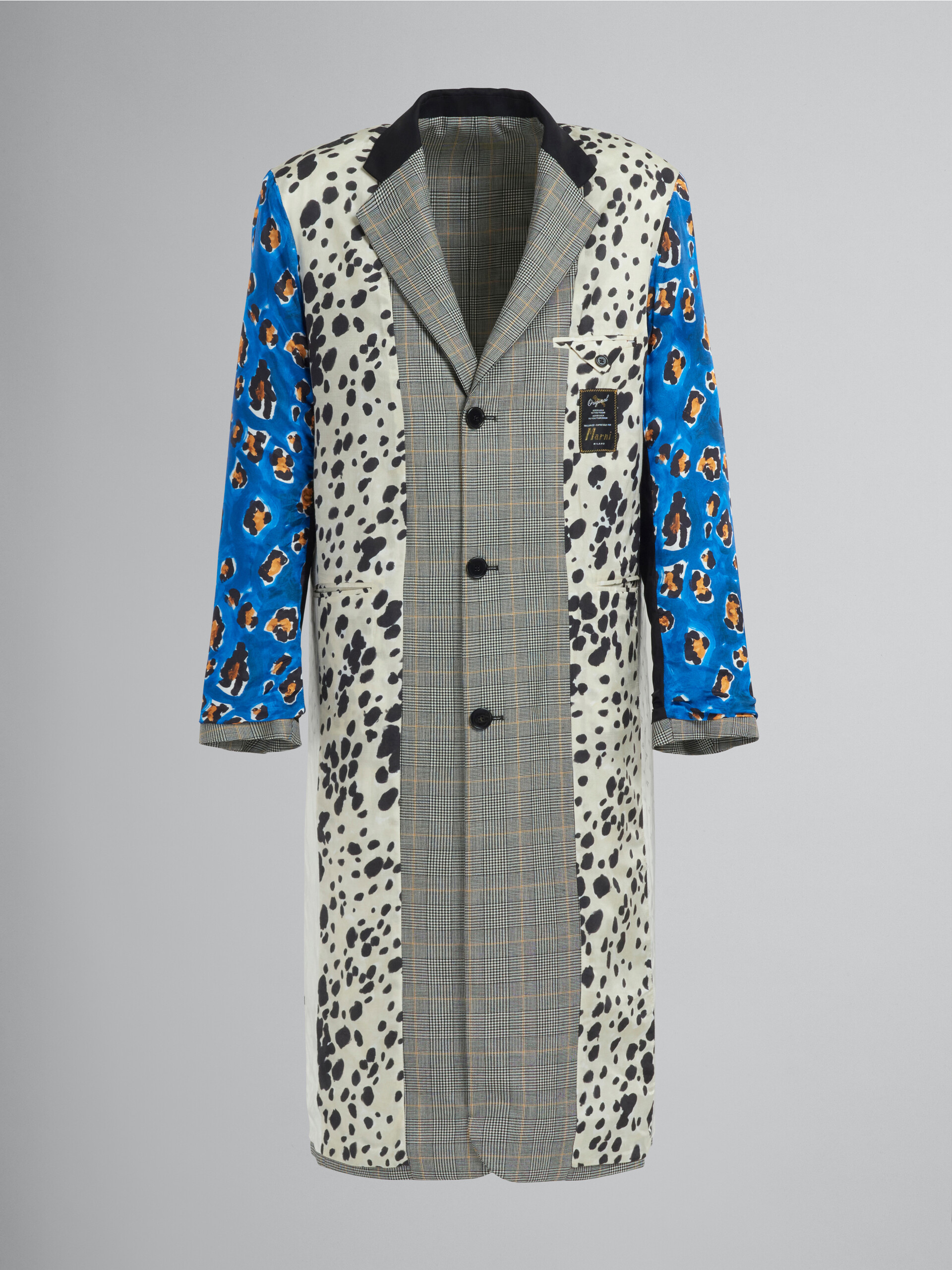Cappotto lungo in lana Principe di Galles reversibile - Cappotti - Image 1
