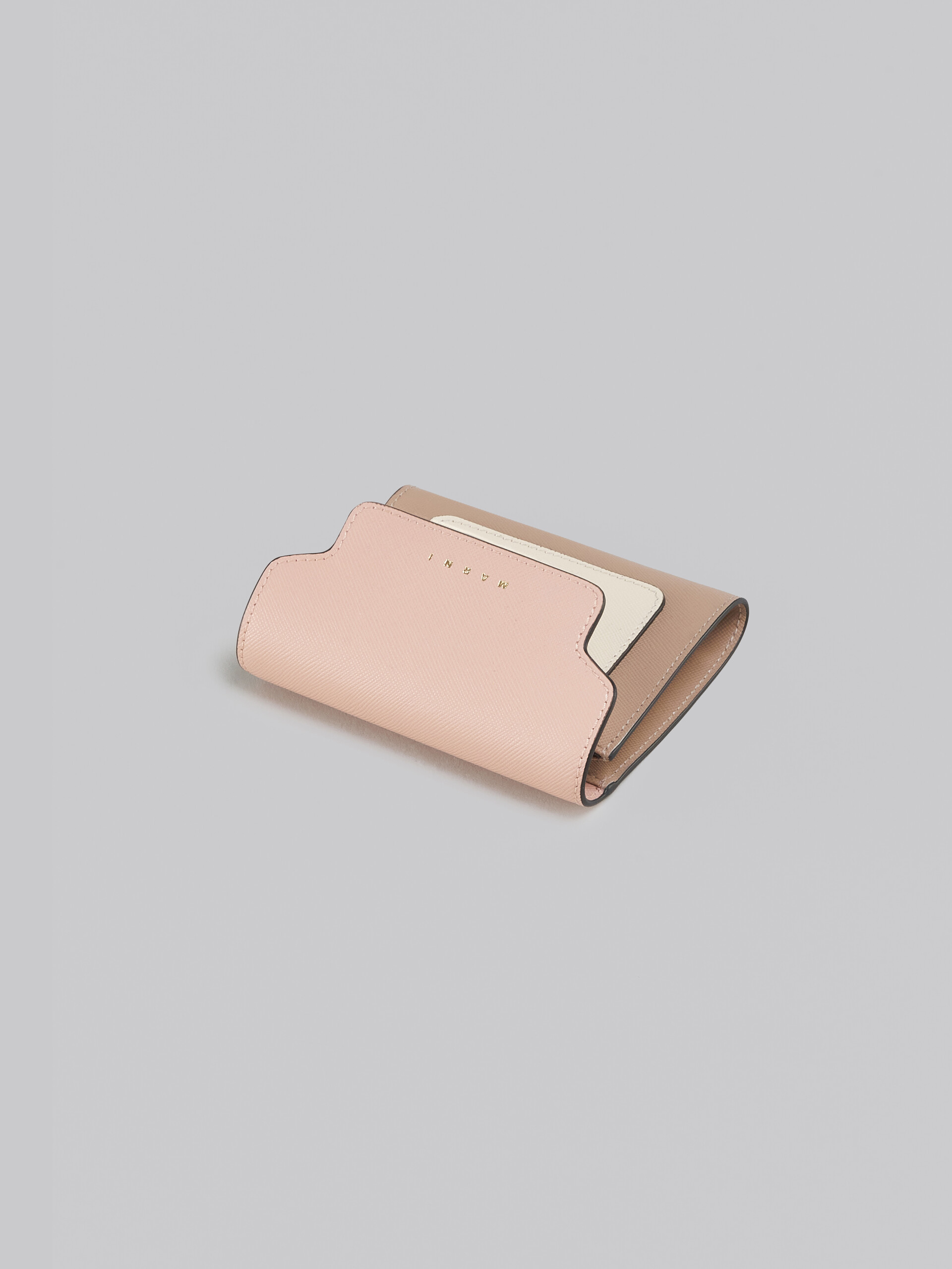 Pink white and beige saffiano leather wallet - Wallets - Image 4
