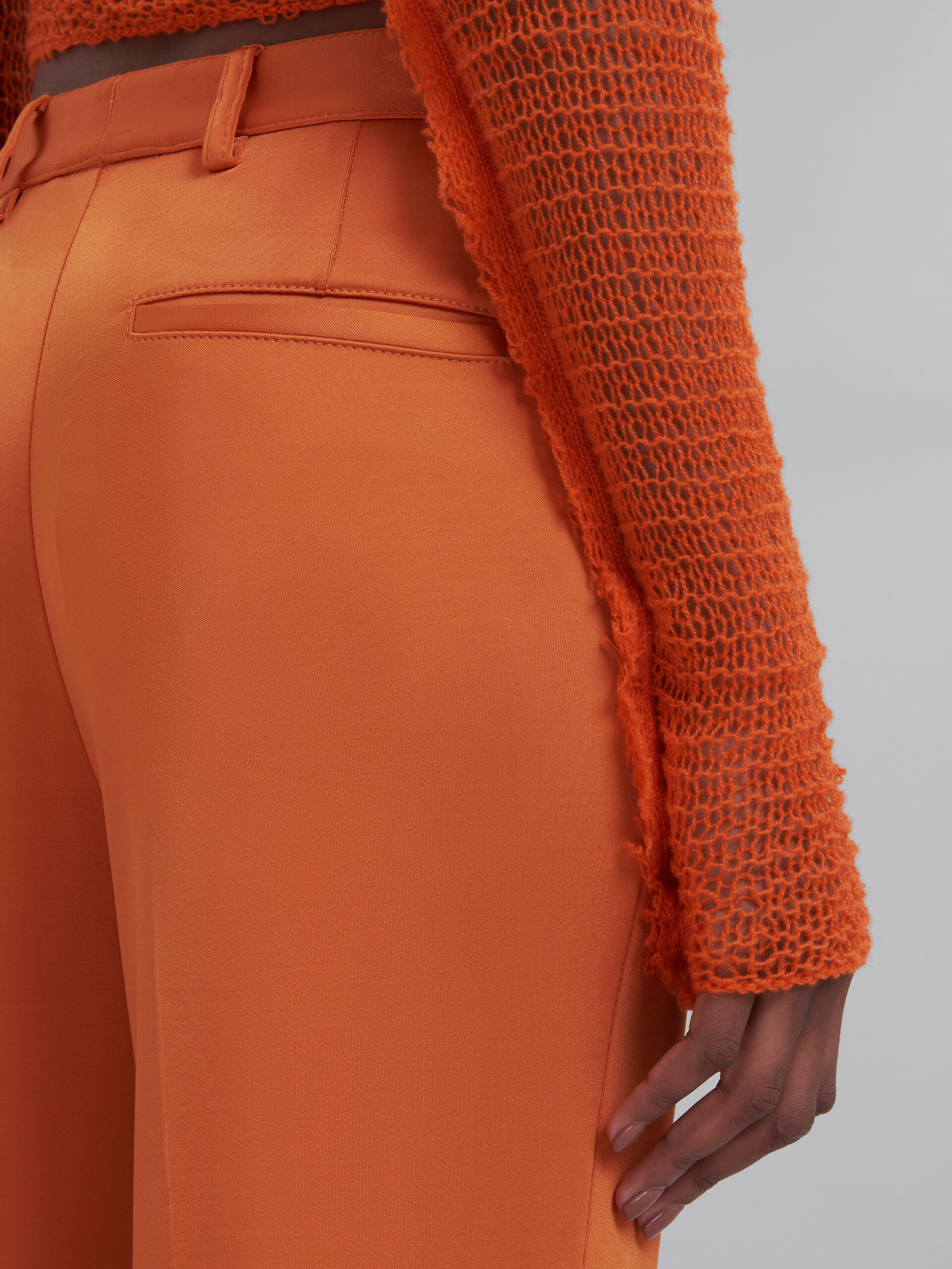 Orange stretch jersey trousers - Pants - Image 4