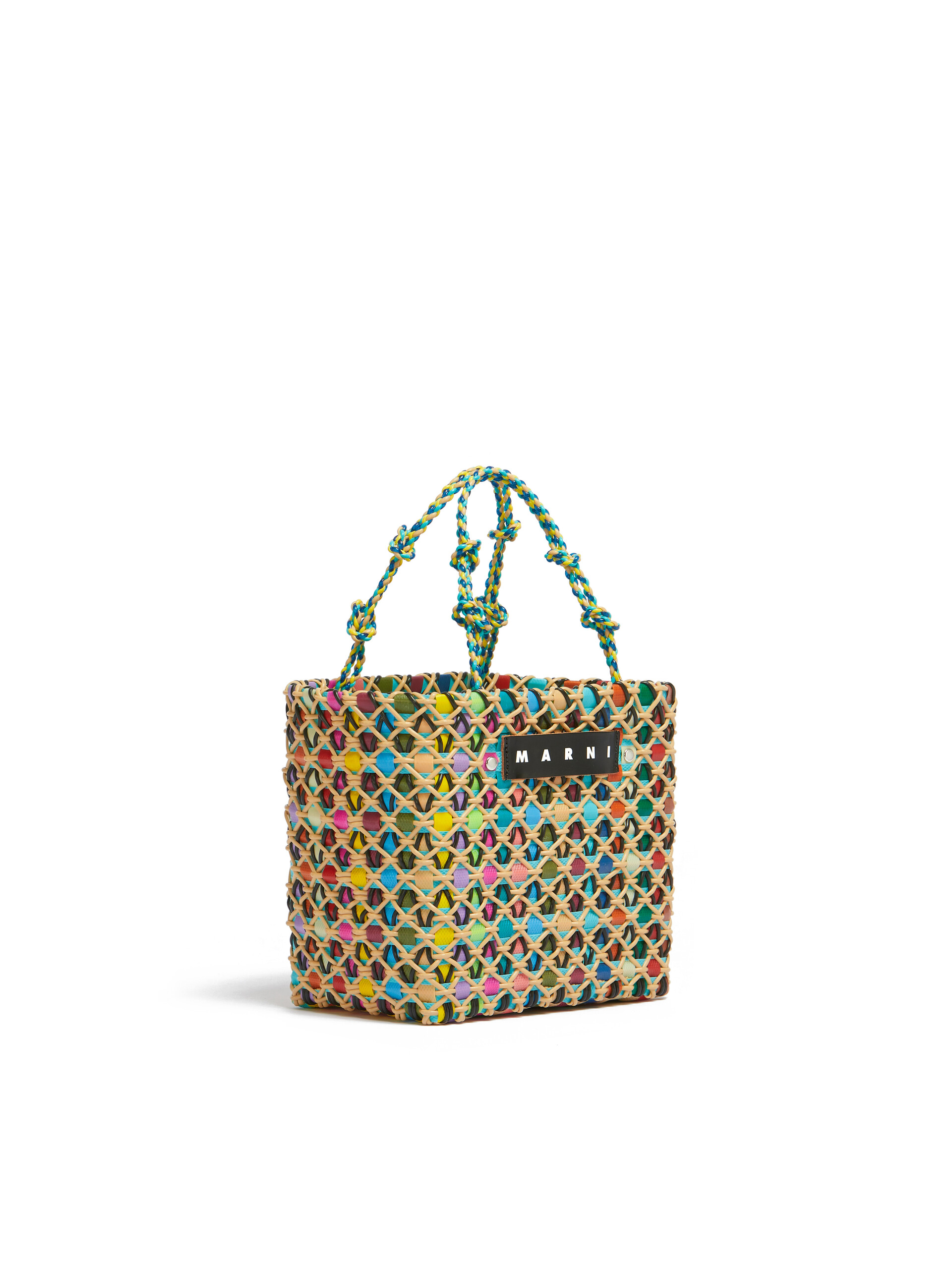 Borsa MARNI MARKET CAKE BASKET in intrecciato azzurro - Borse shopping - Image 2