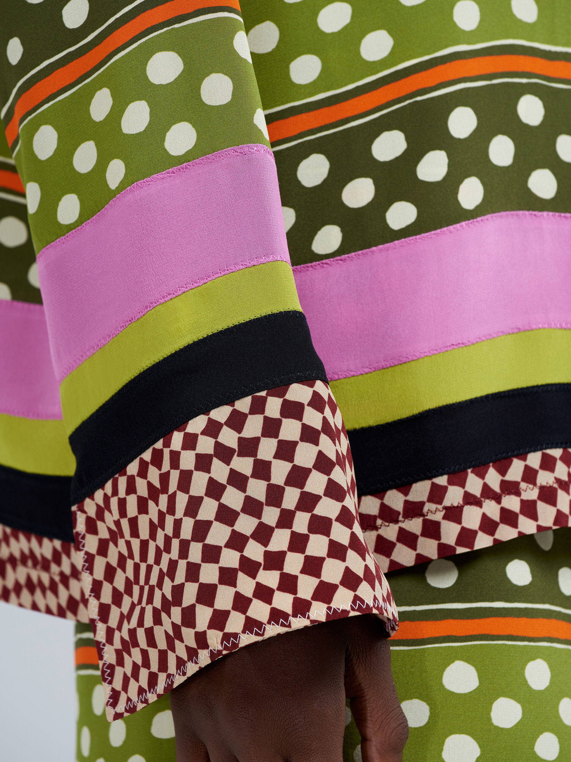 Chemise en soie à imprimé Dot & Stripe - Chemises - Image 4