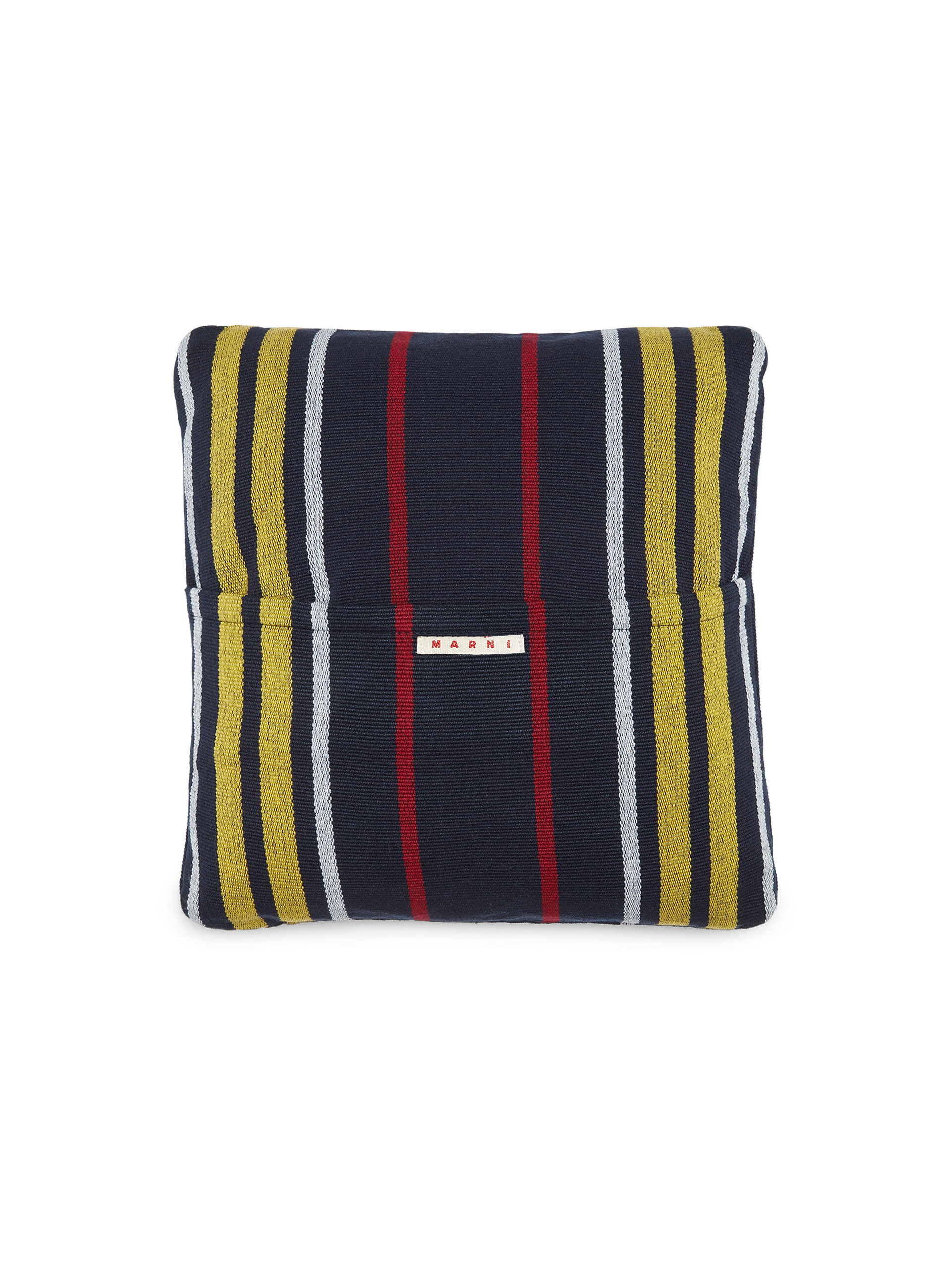 MARNI MARKET square pillow cover in polyester with black yellow and red vertical stripes - Furniture - Image 2