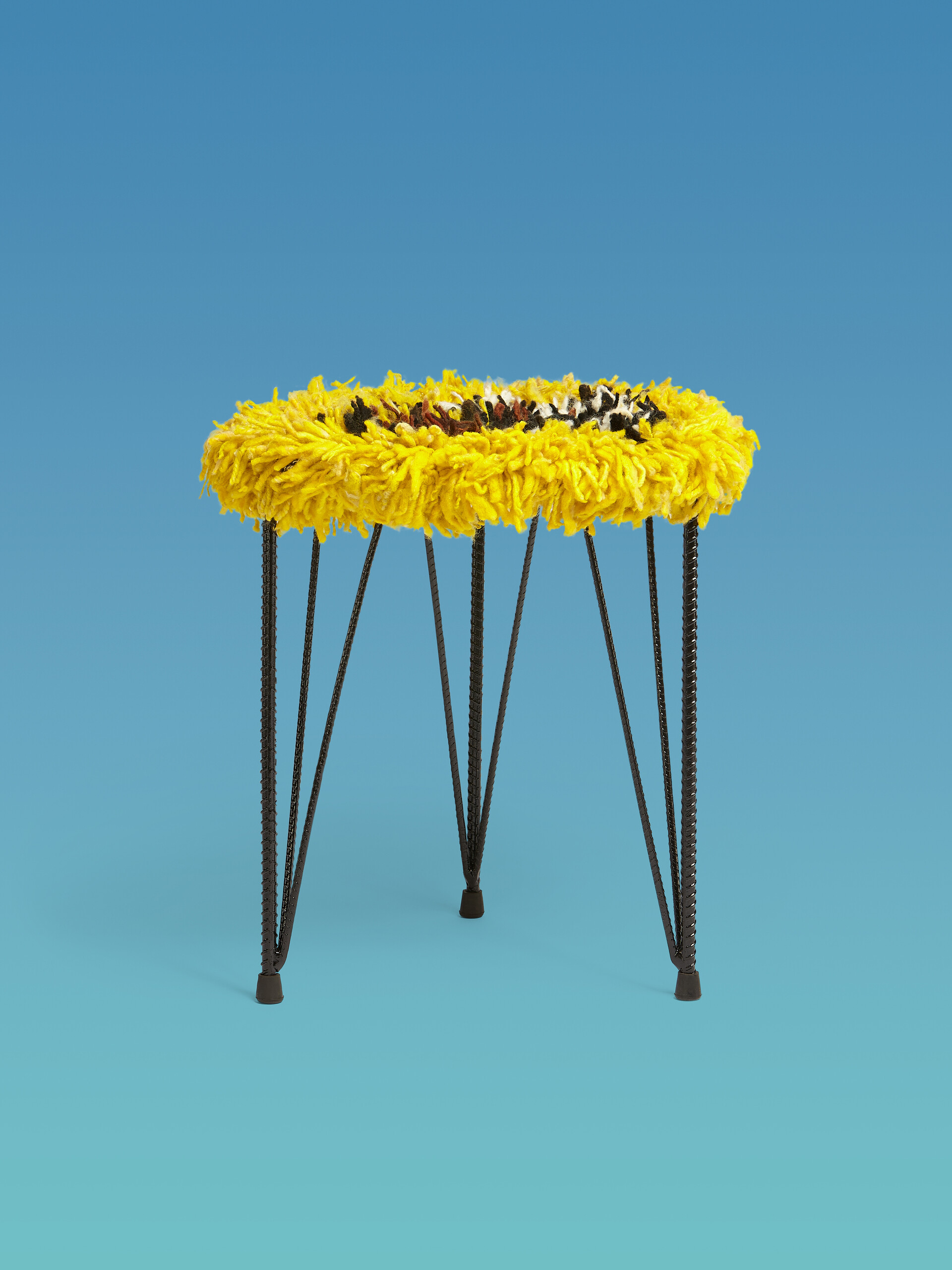 Flower MARNI MARKET stool in iron and wool - Furniture - Image 1
