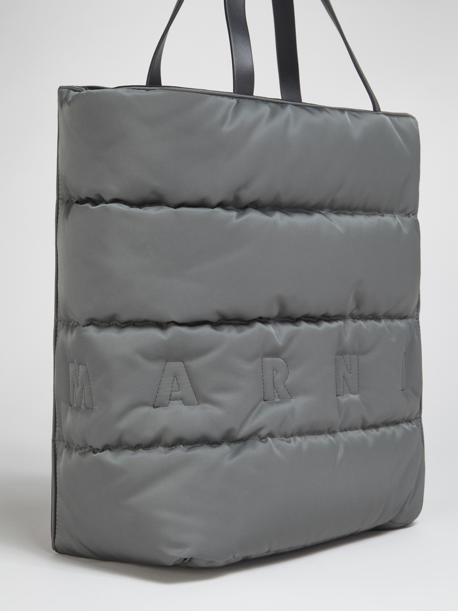 MUSEO large bag in grey nylon - Shopping Bags - Image 4