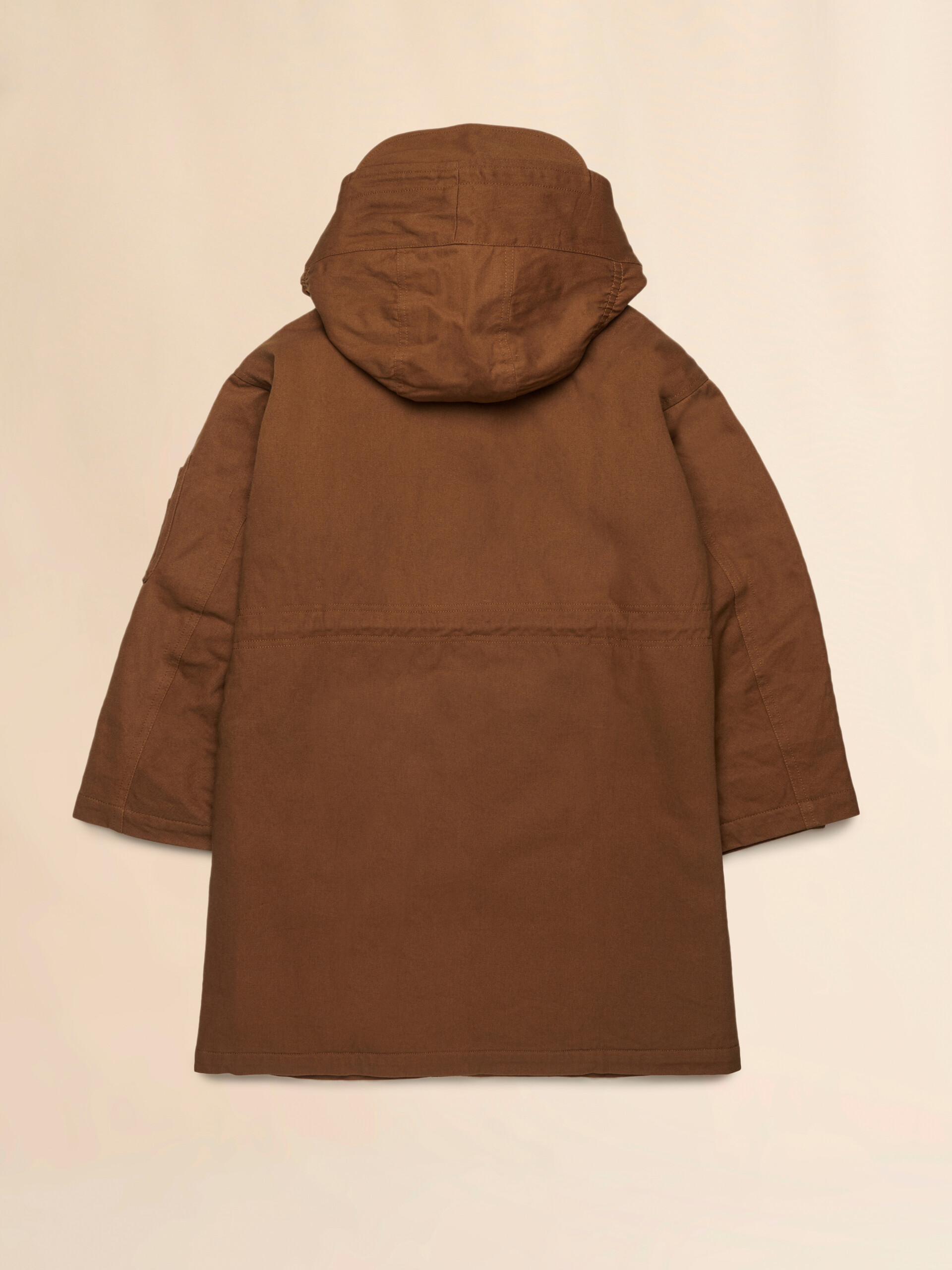 Brown cotton coat with drawstring - Jackets - Image 2
