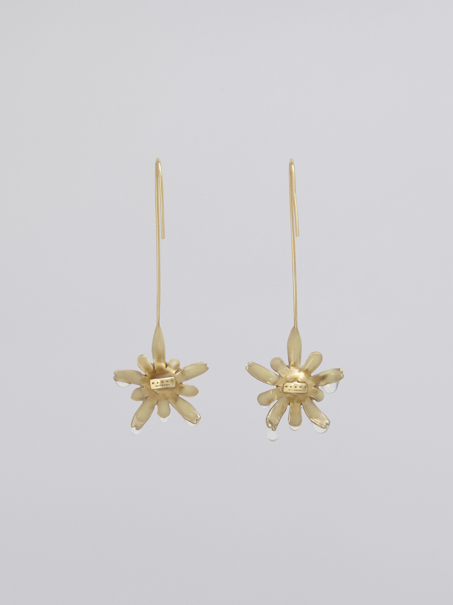 Brass FLORA hook earrings - Earrings - Image 2