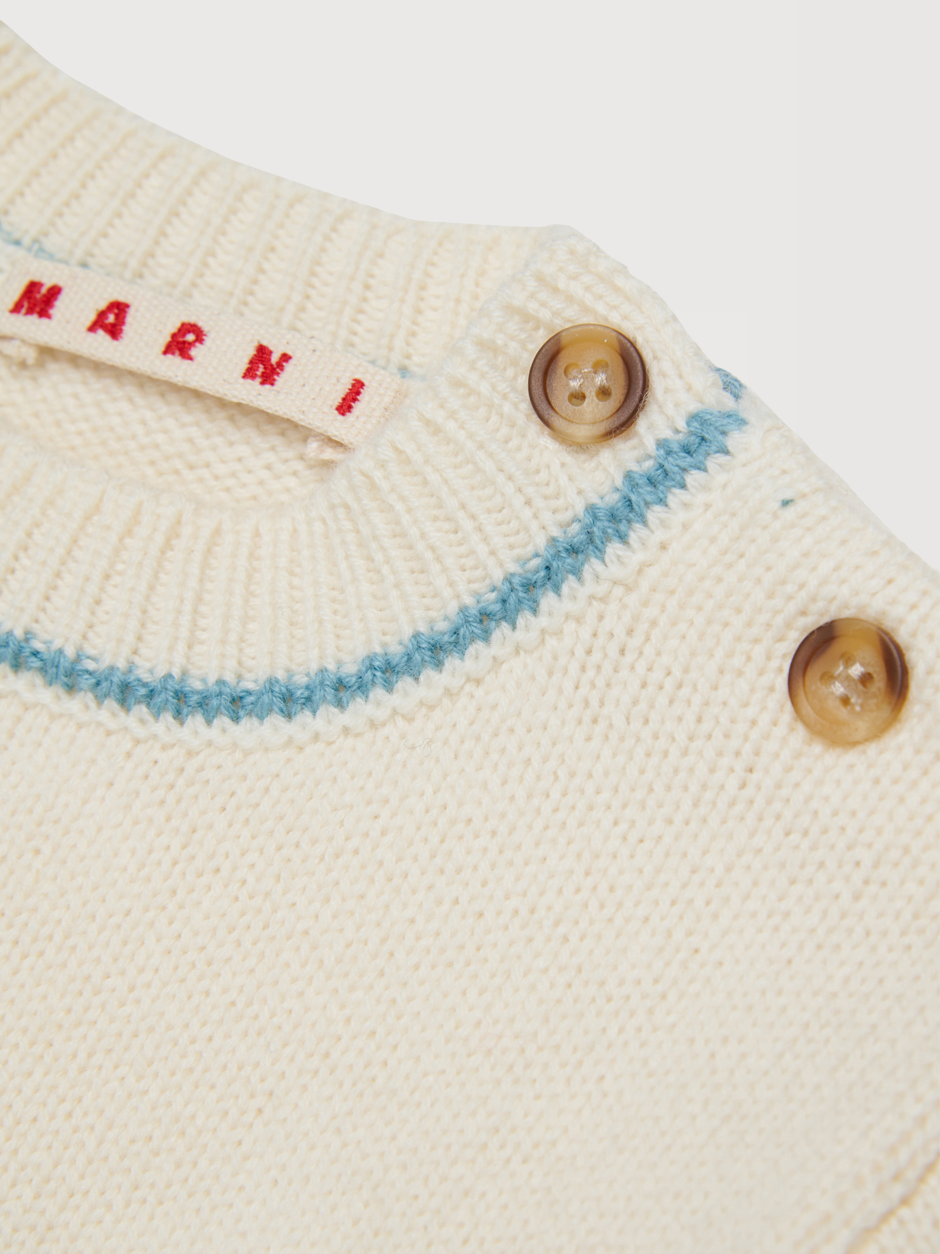 Beige cashmere blend jumper with embroidered Marni logo - Knitwear - Image 4