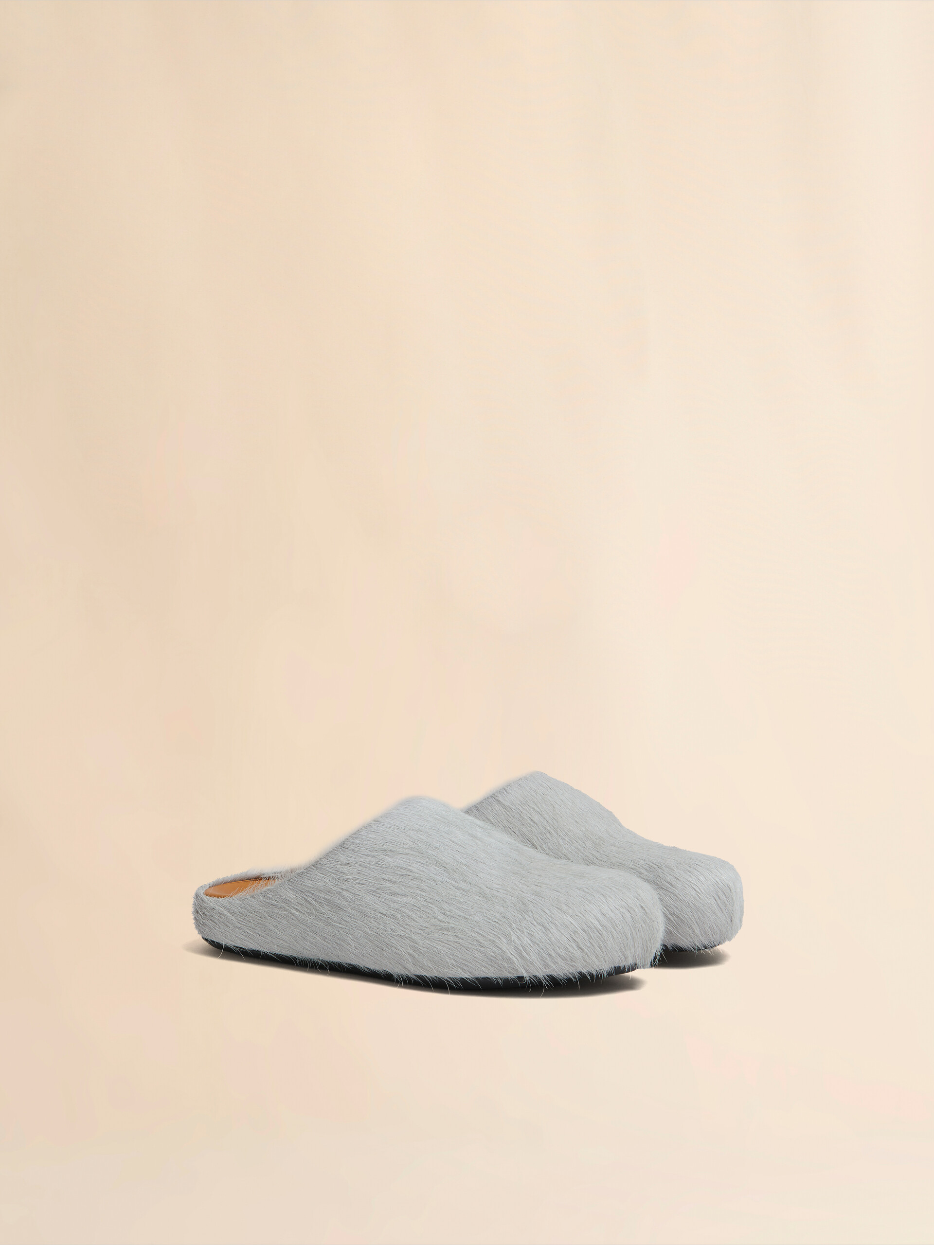 Blue long-hair calfskin Fussbett sabot - Clogs - Image 2