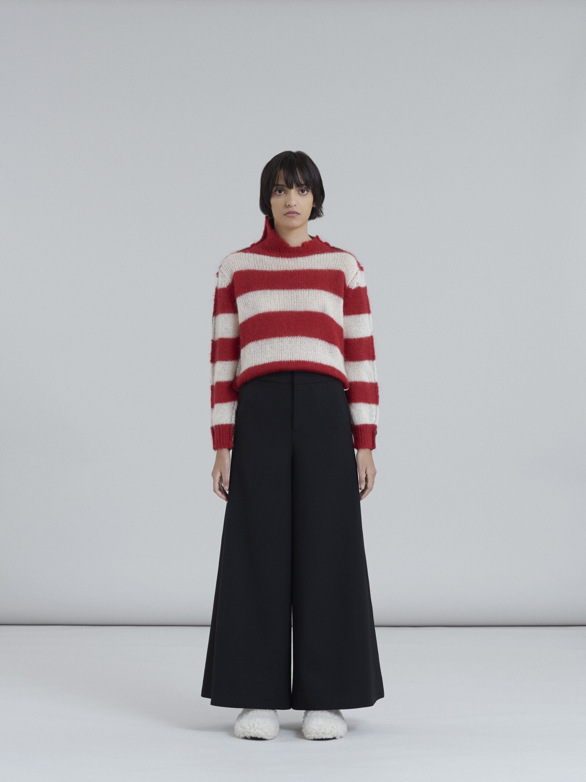 Pantaloni a vita alta in doppio crepe di lana - Pantaloni - Image 2