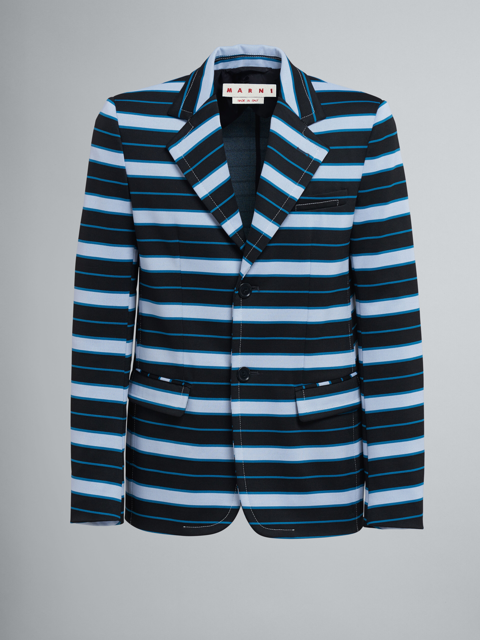 Striped techno jersey blazer - Jackets - Image 1