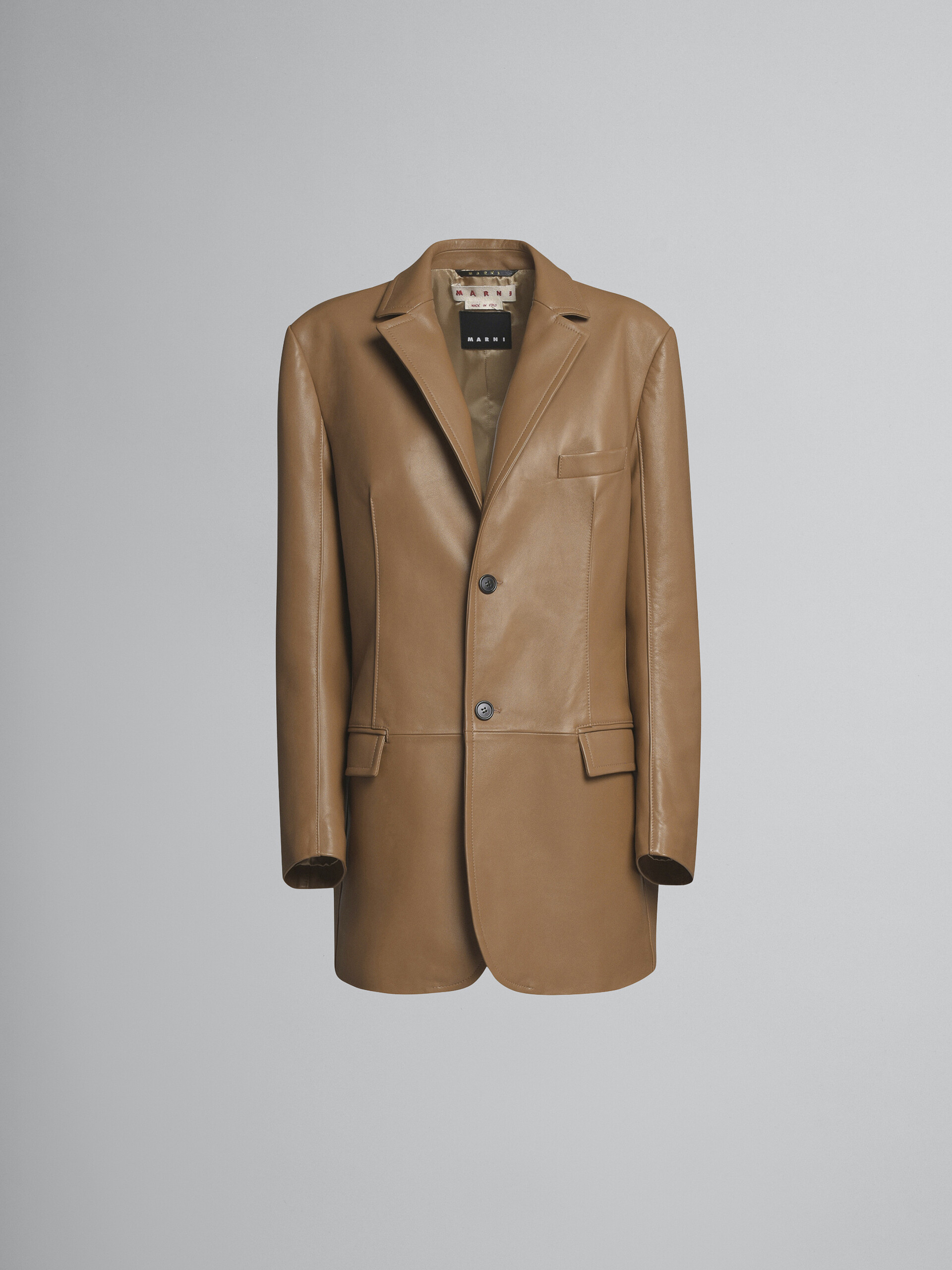 Leather long blazer - Jackets - Image 1