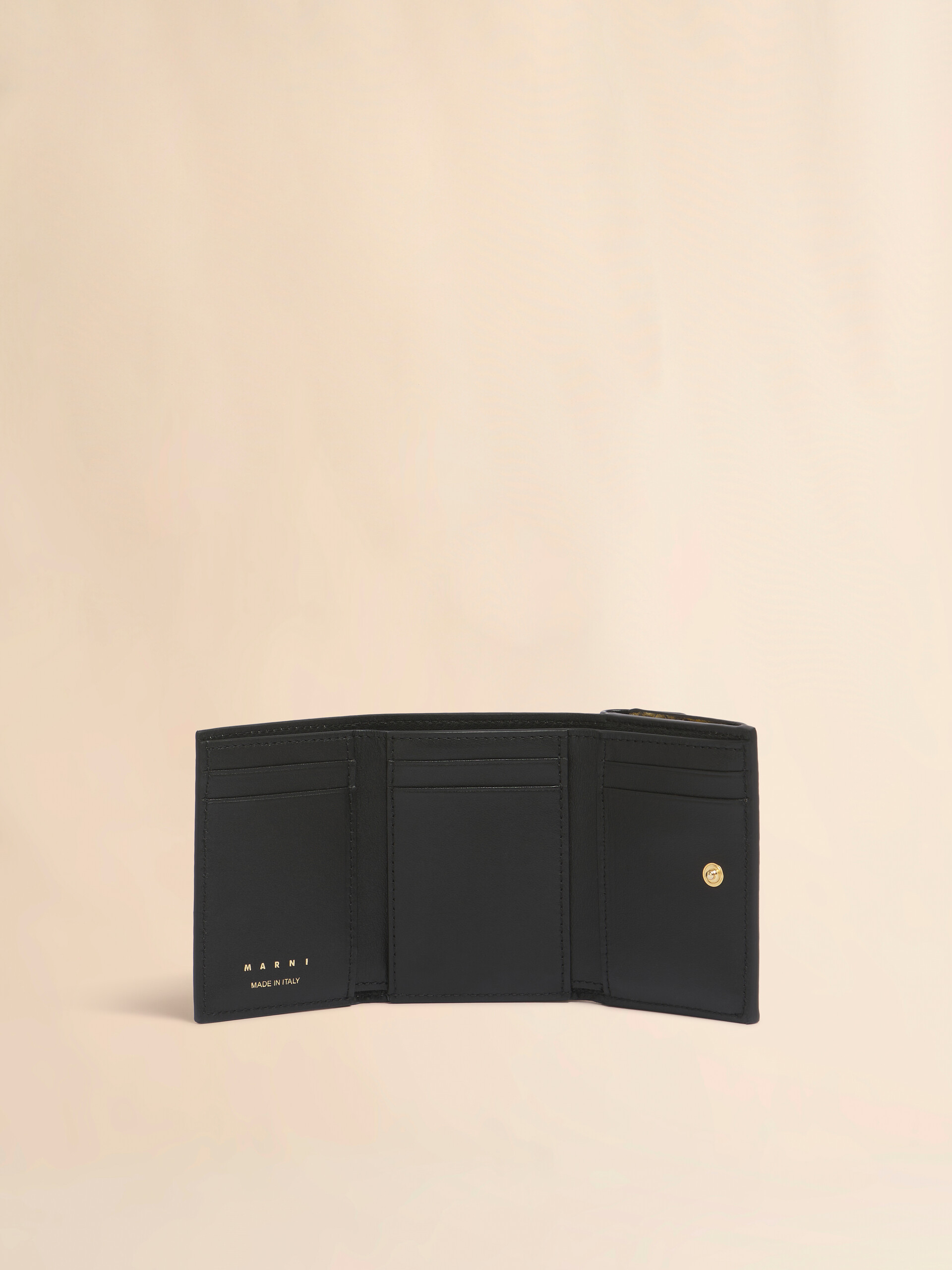 ブラック グレー ブラウン レザー製三つ折りウォレット - 財布 - Image 2