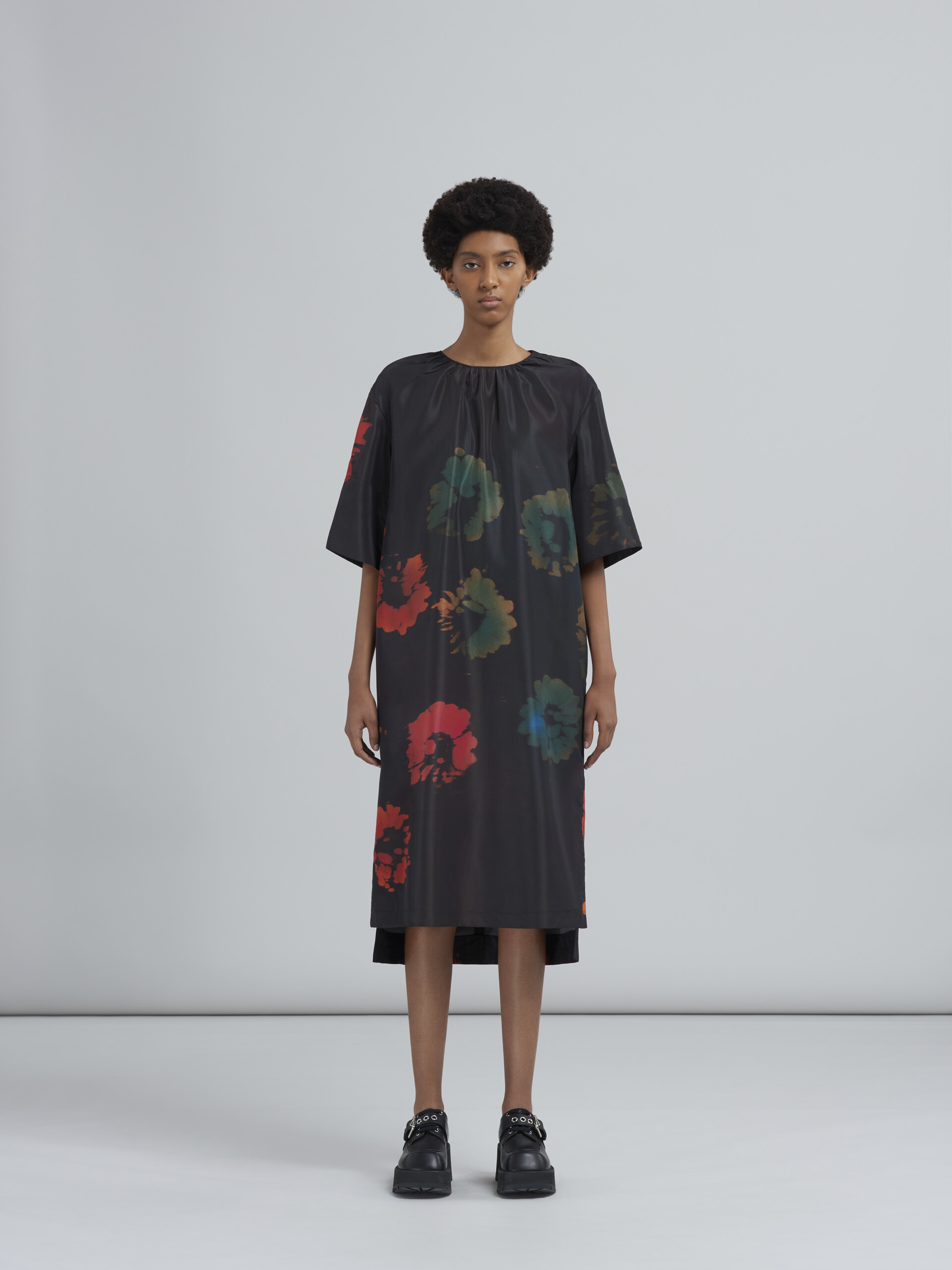 Sunflower print faille dress - Dresses - Image 2