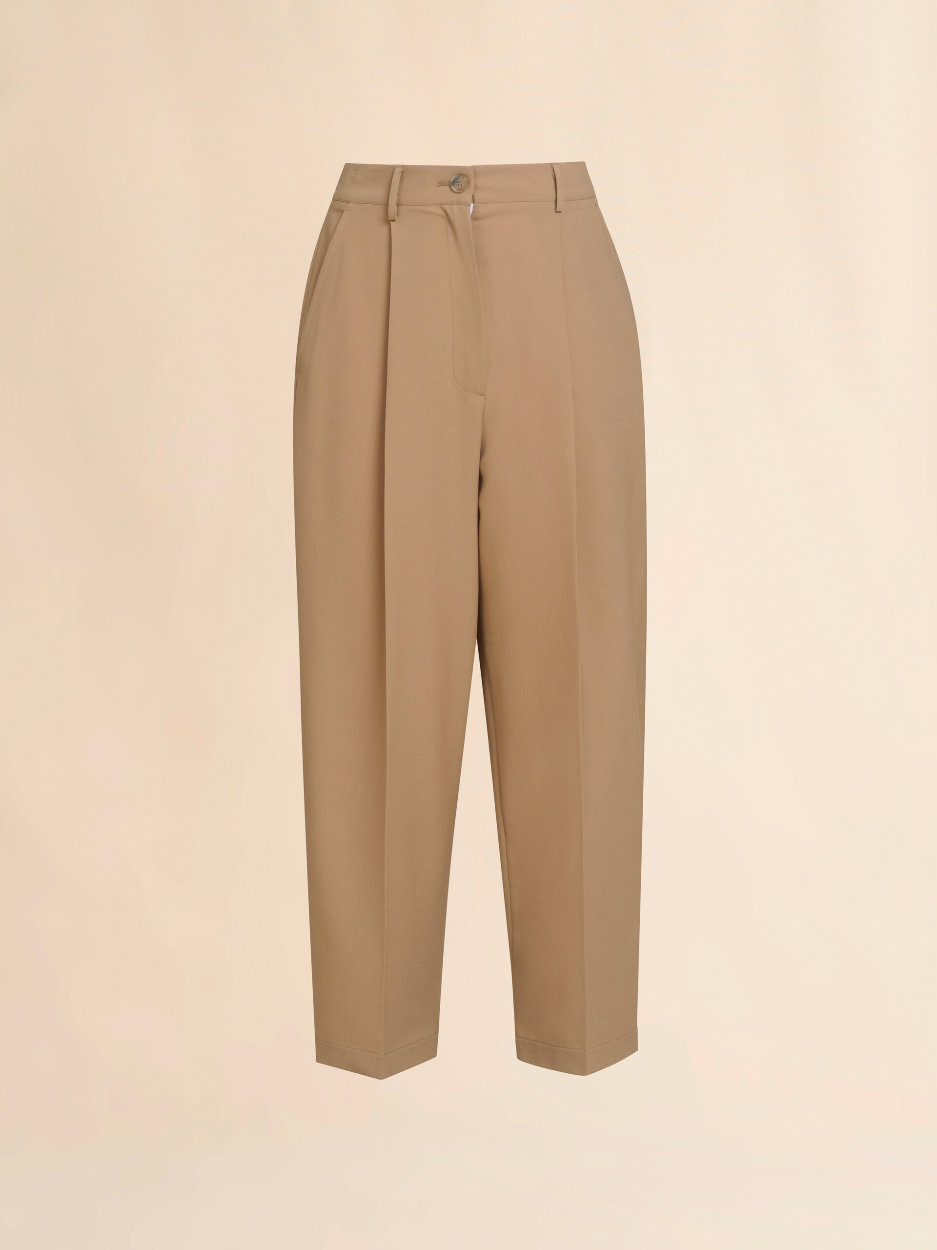Soft beige wool blend trousers with Marni Symbol - Pants - Image 1