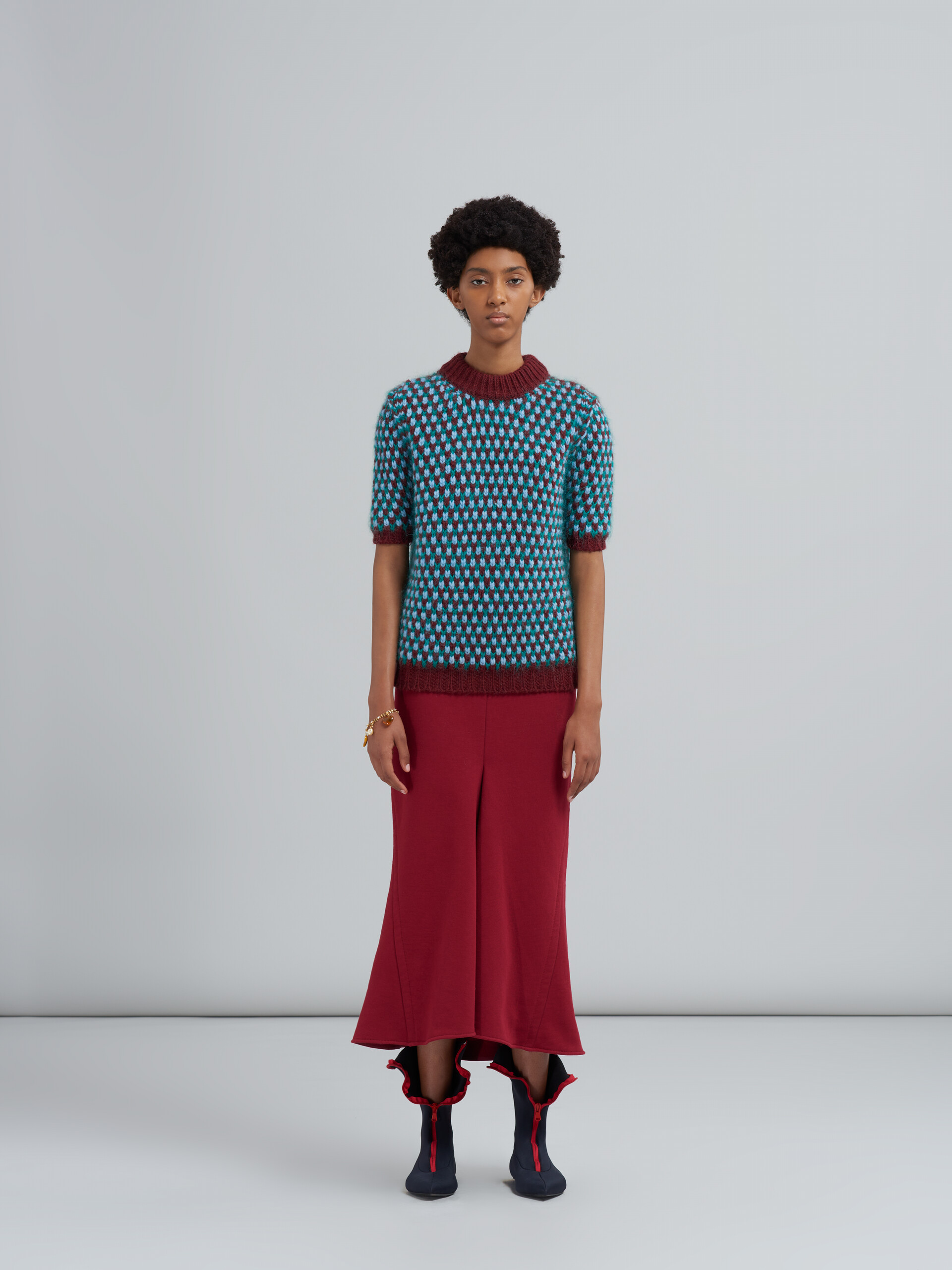 Falda midi en sudadera de algodón - Faldas - Image 2