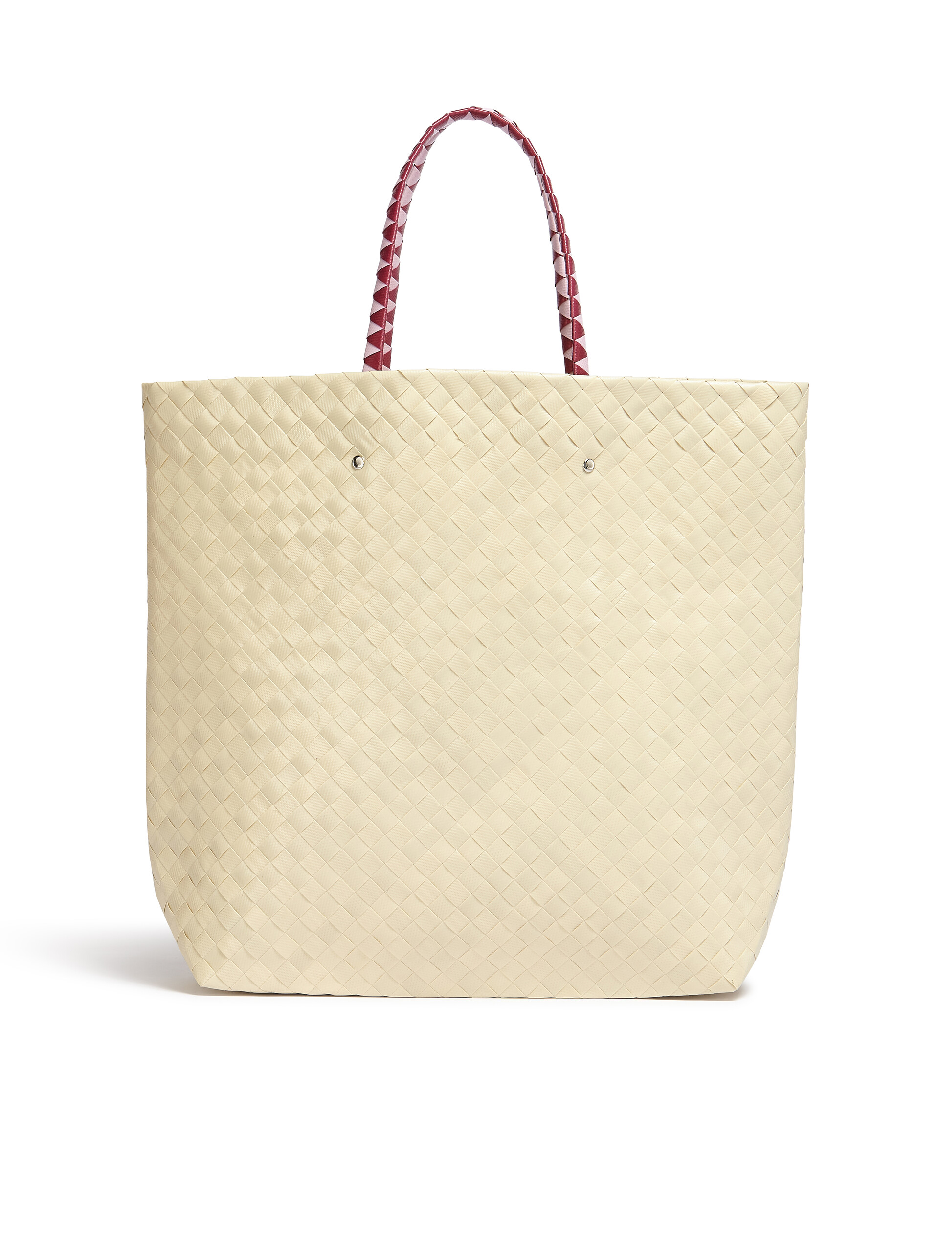 MARNI MARKET medium bag in white flower motif - Bags - Image 3
